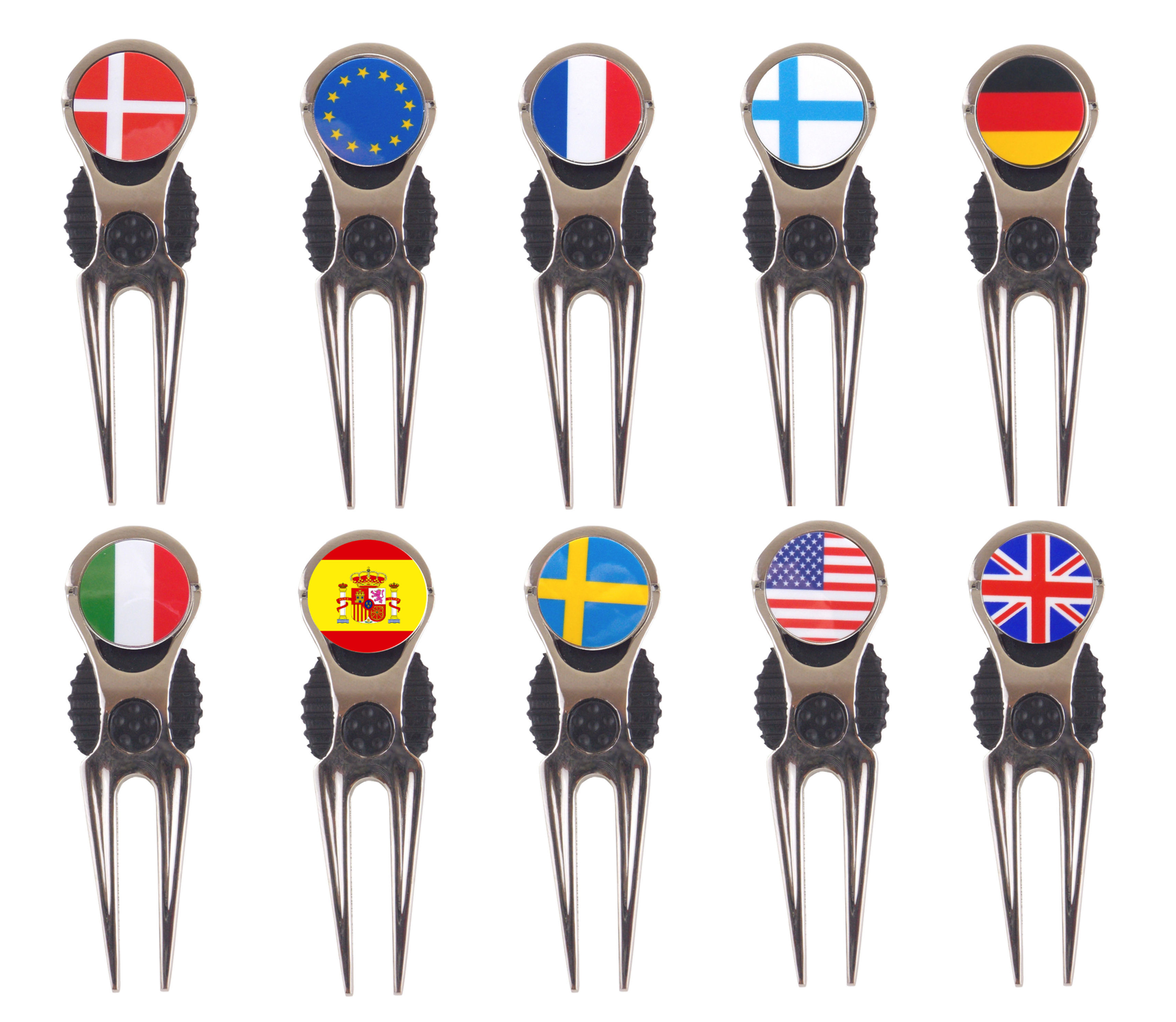 Pitch Mark Repairer and International Flag ball markers