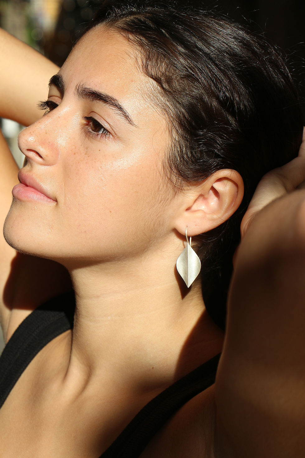 Miniatura: Silver earrings LEAVES 
