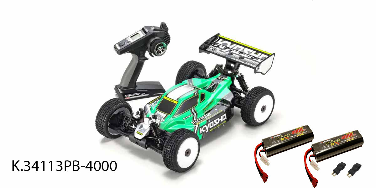 COMBO Kyosho Inferno MP10e T1S Readyset +PINK PP3-2S4000-D (x2)