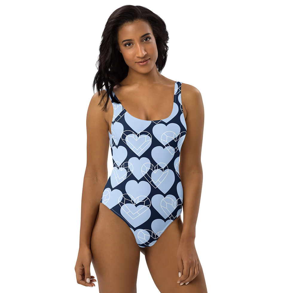 Blue Hearts One-Piece Swimsuit