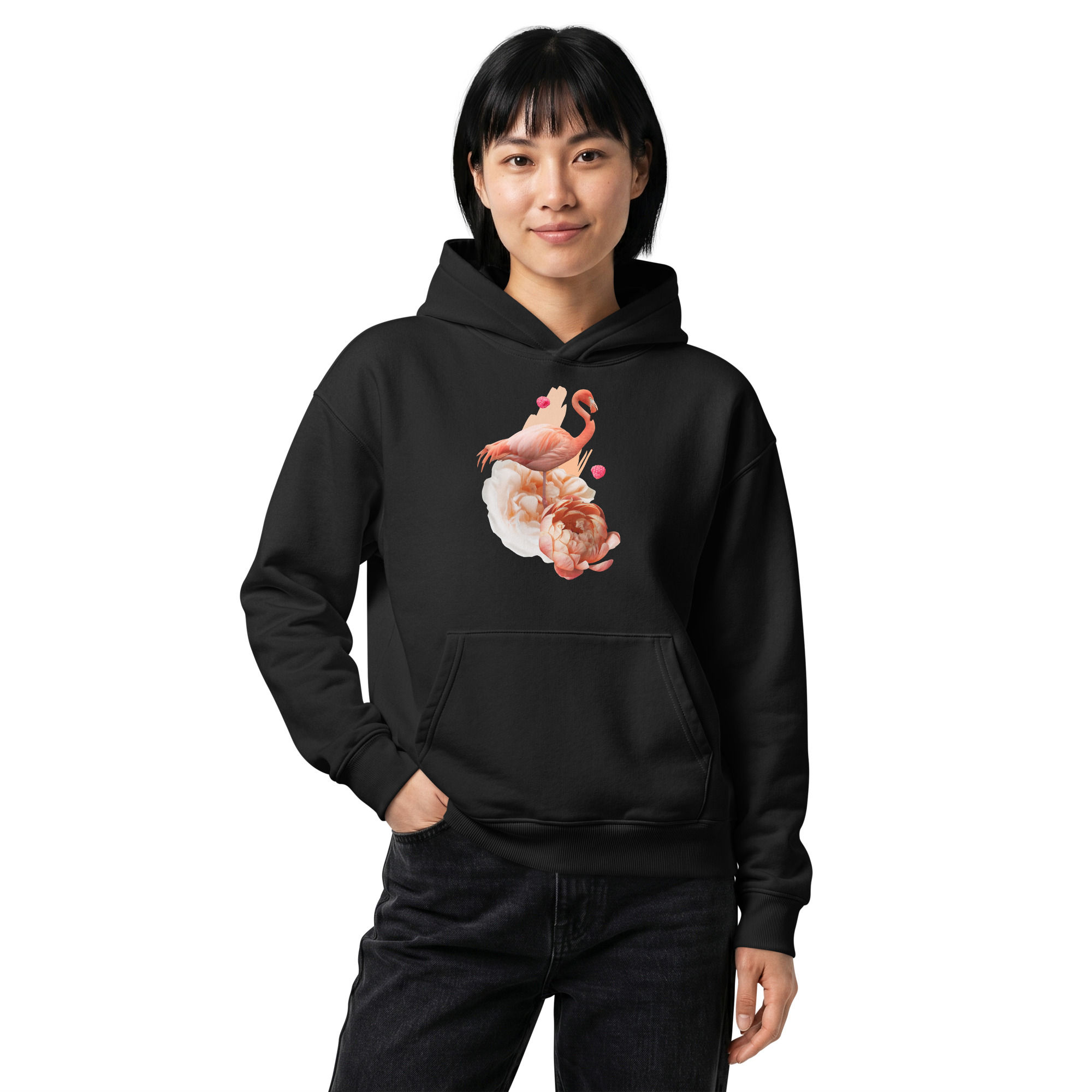 Flamingo relaxed mid-weight hooded sweatshirt