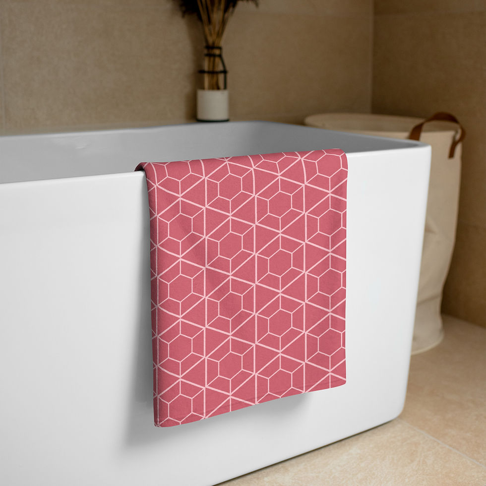Pink Geometric Towel