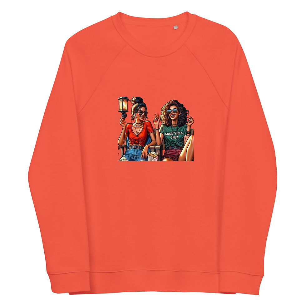 Thumbnail: Women's Good Vibes organic raglan sweatshirt