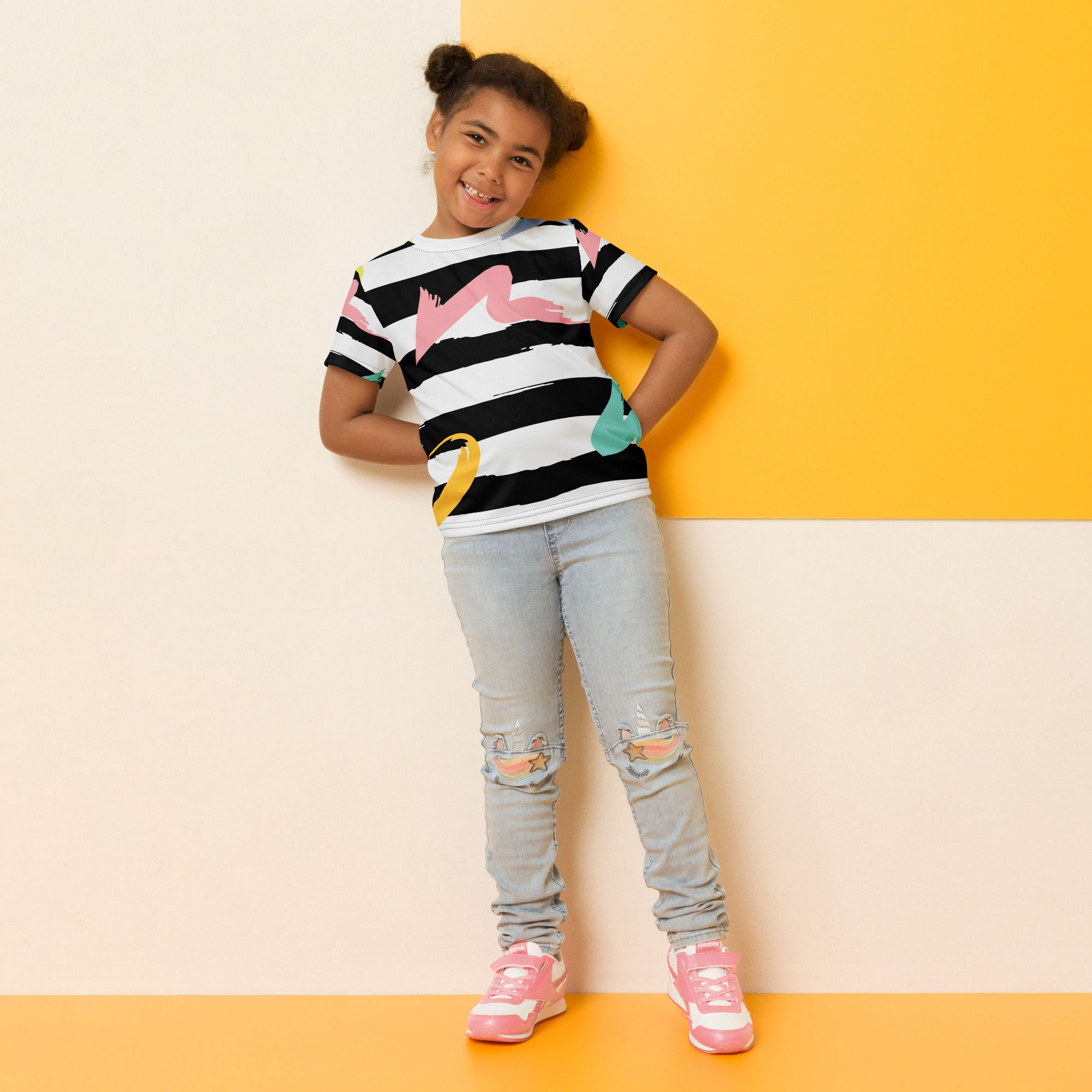 Letter Print Kids crew neck t-shirt