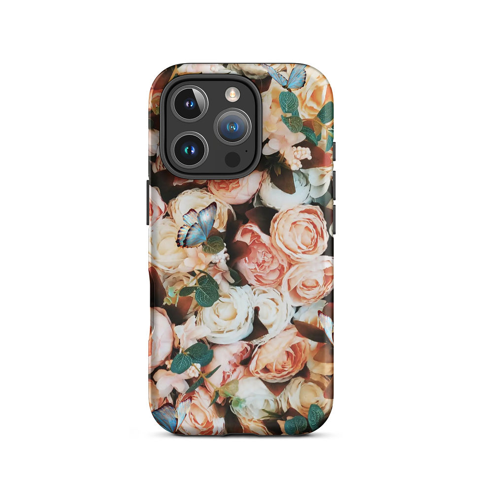 Thumbnail: Peach Rose Print Tough Case for iPhone®