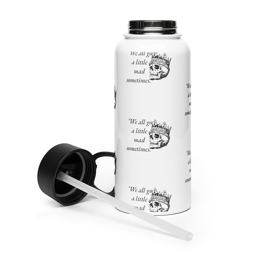 Thumbnail: Skull Stainless steel water bottle with a straw lid