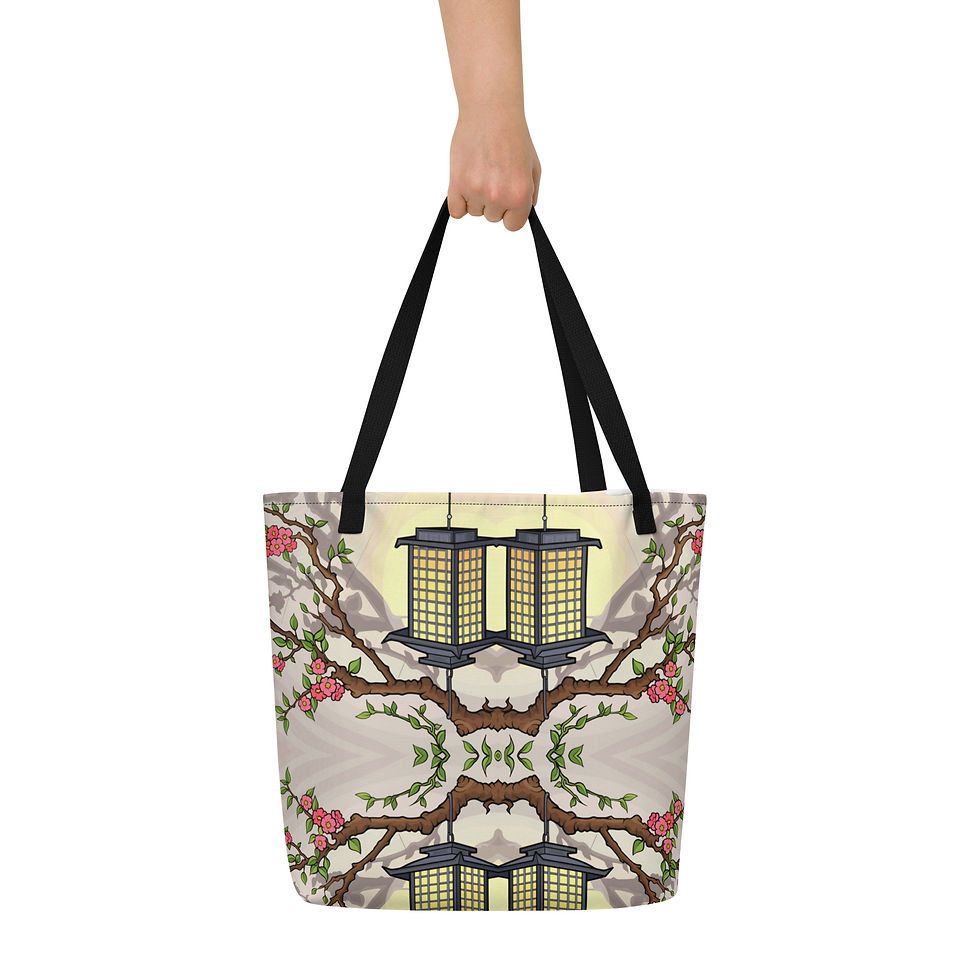 Lantern All-Over Print Large Tote Bag