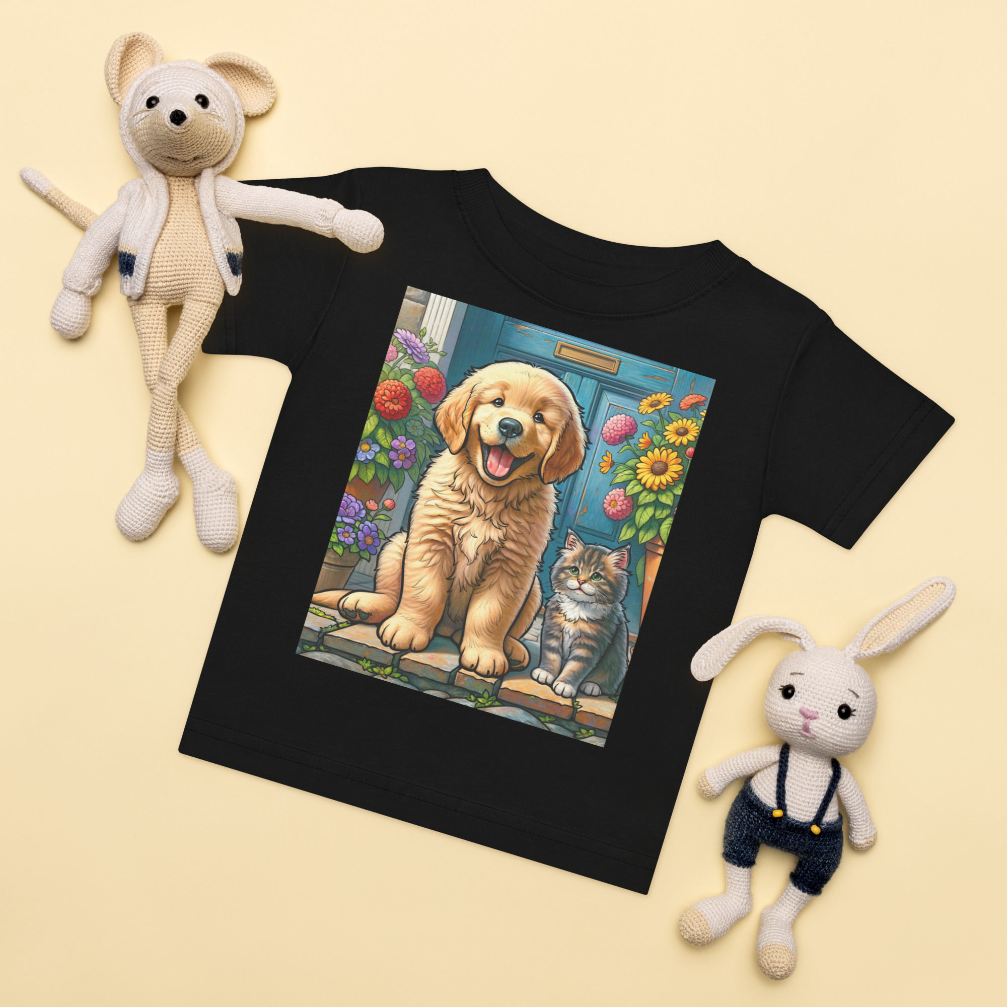 Cat and Dog Baby jersey t-shirt