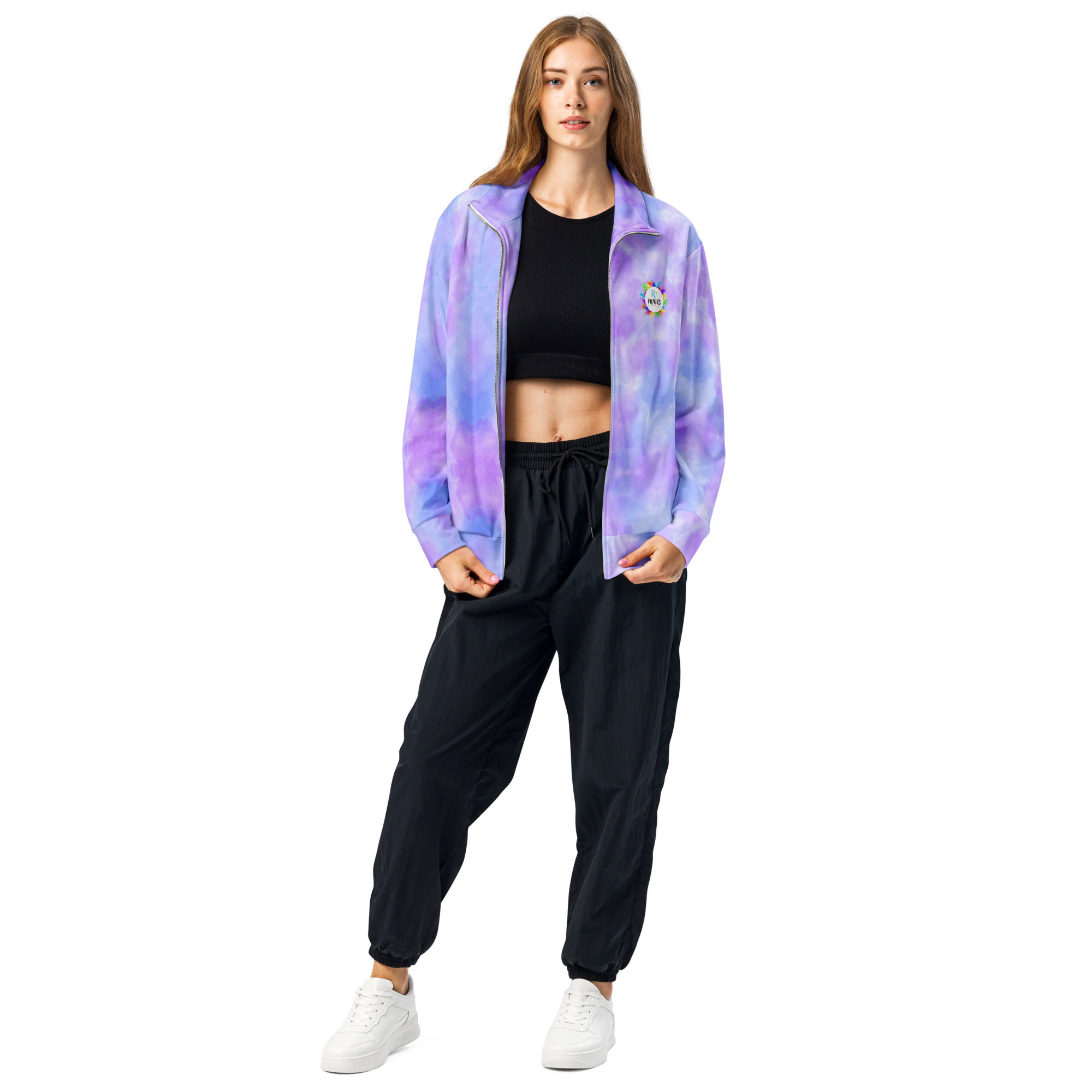 Womens Purple and Blue Watercolour track jacket