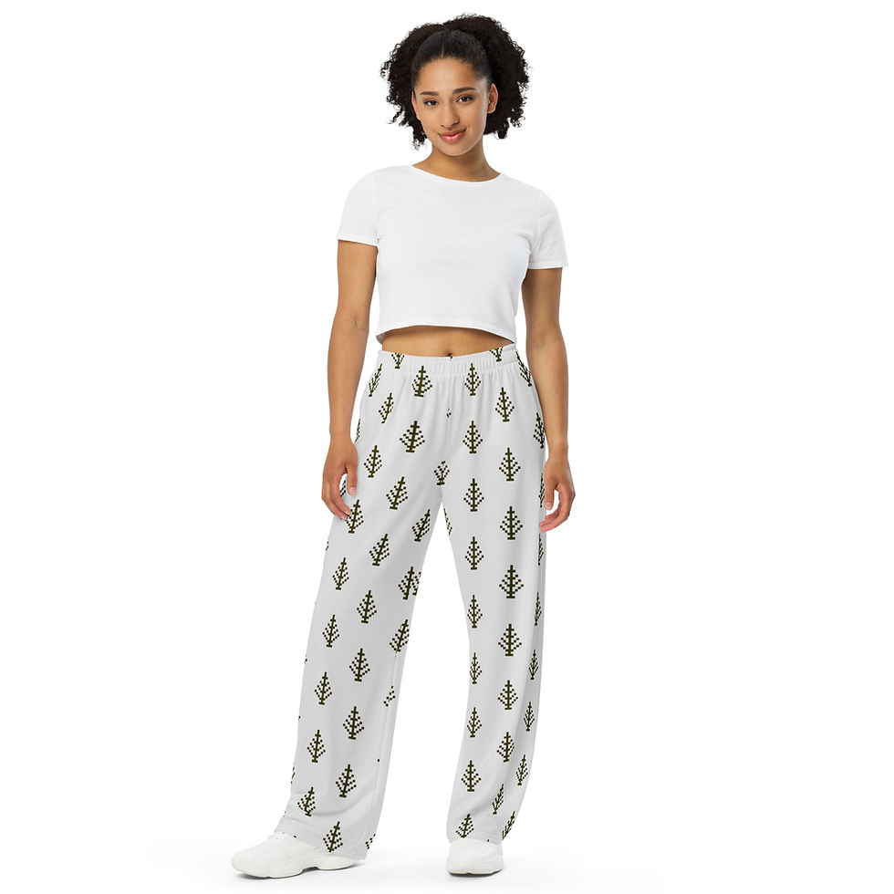 Tree All-over print unisex wide-leg pants