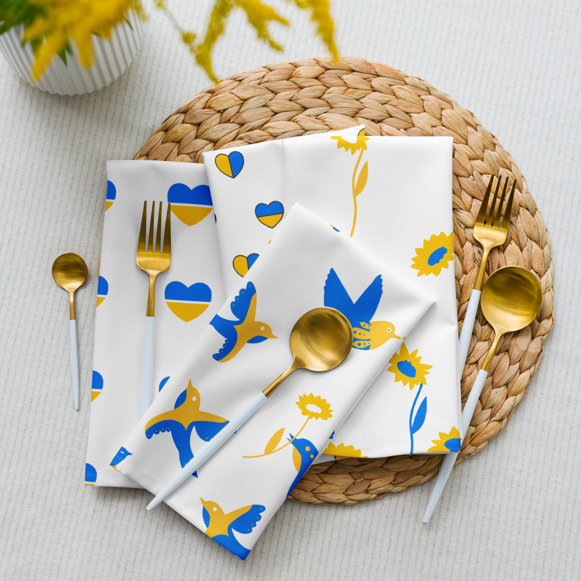 Blue & Yellow Cloth napkin set