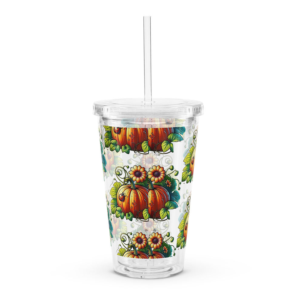 Pumpkin Clear plastic tumbler