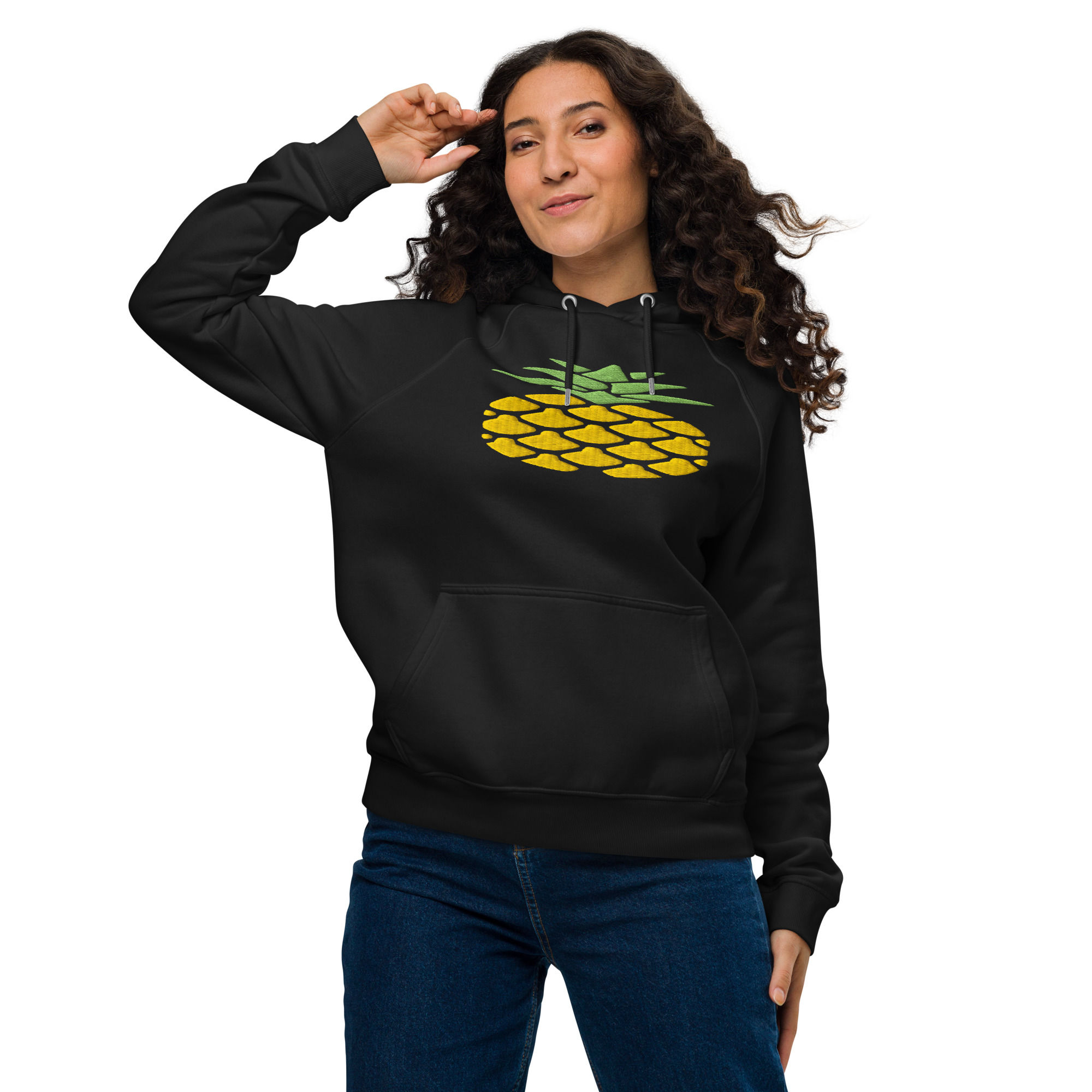 Womens pineapple eco raglan hoodie