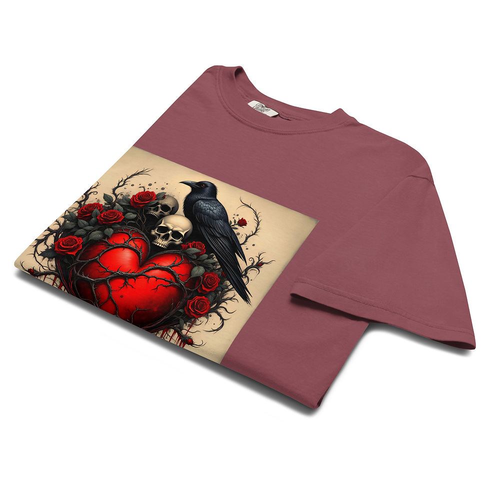 Thumbnail: Unisex Skull Heart garment-dyed heavyweight t-shirt