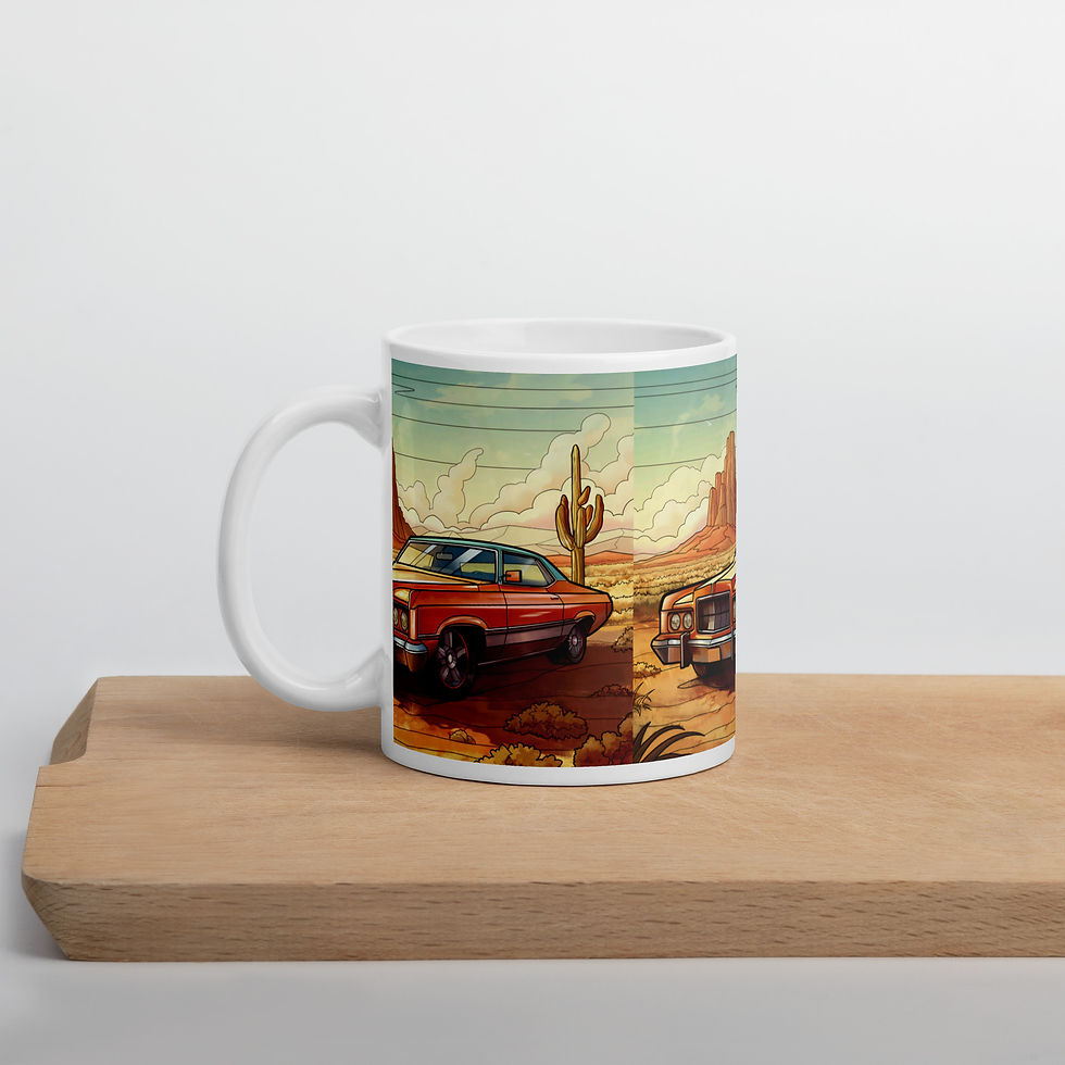 Classic Car White glossy mug
