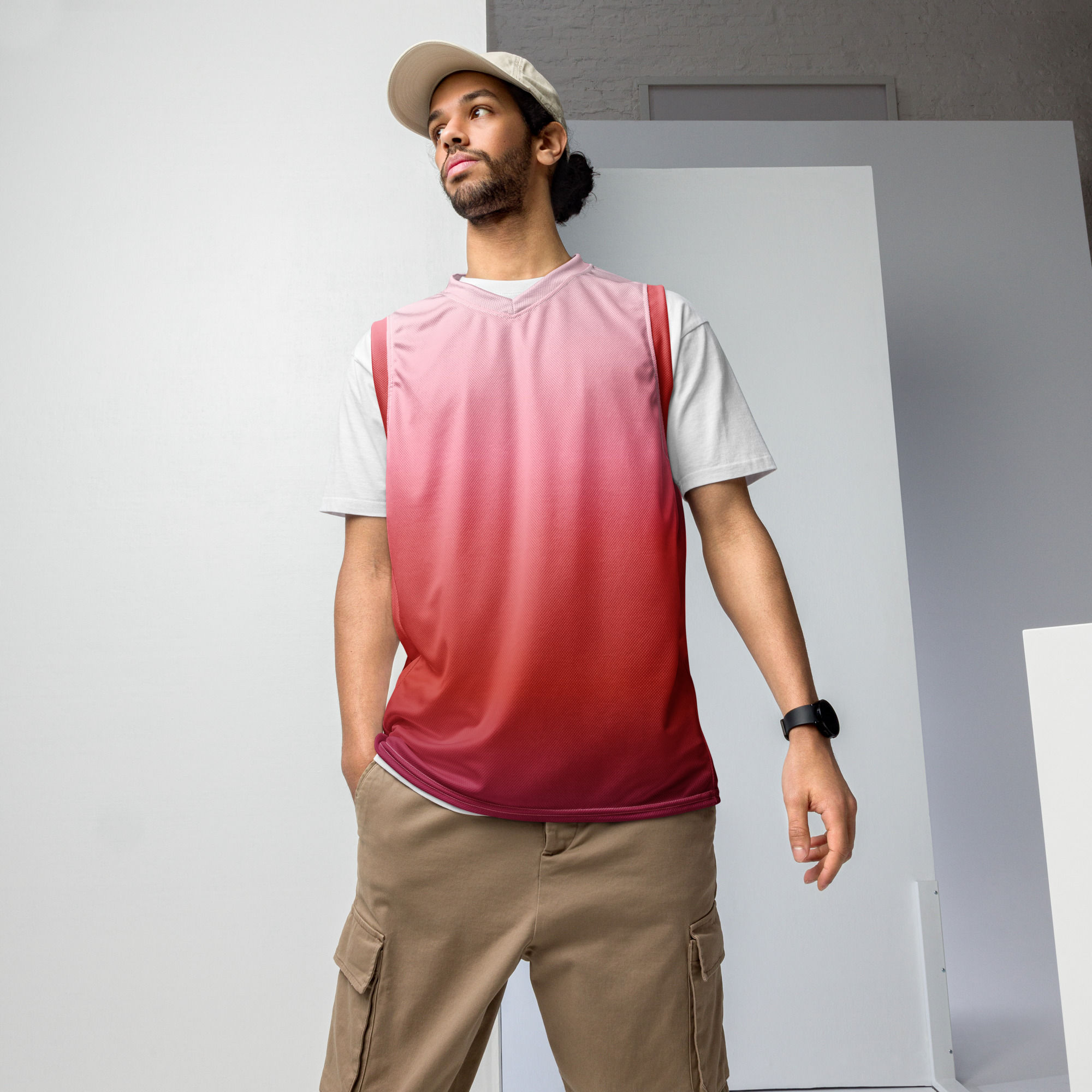 Recycled Men’s Red basketball jersey