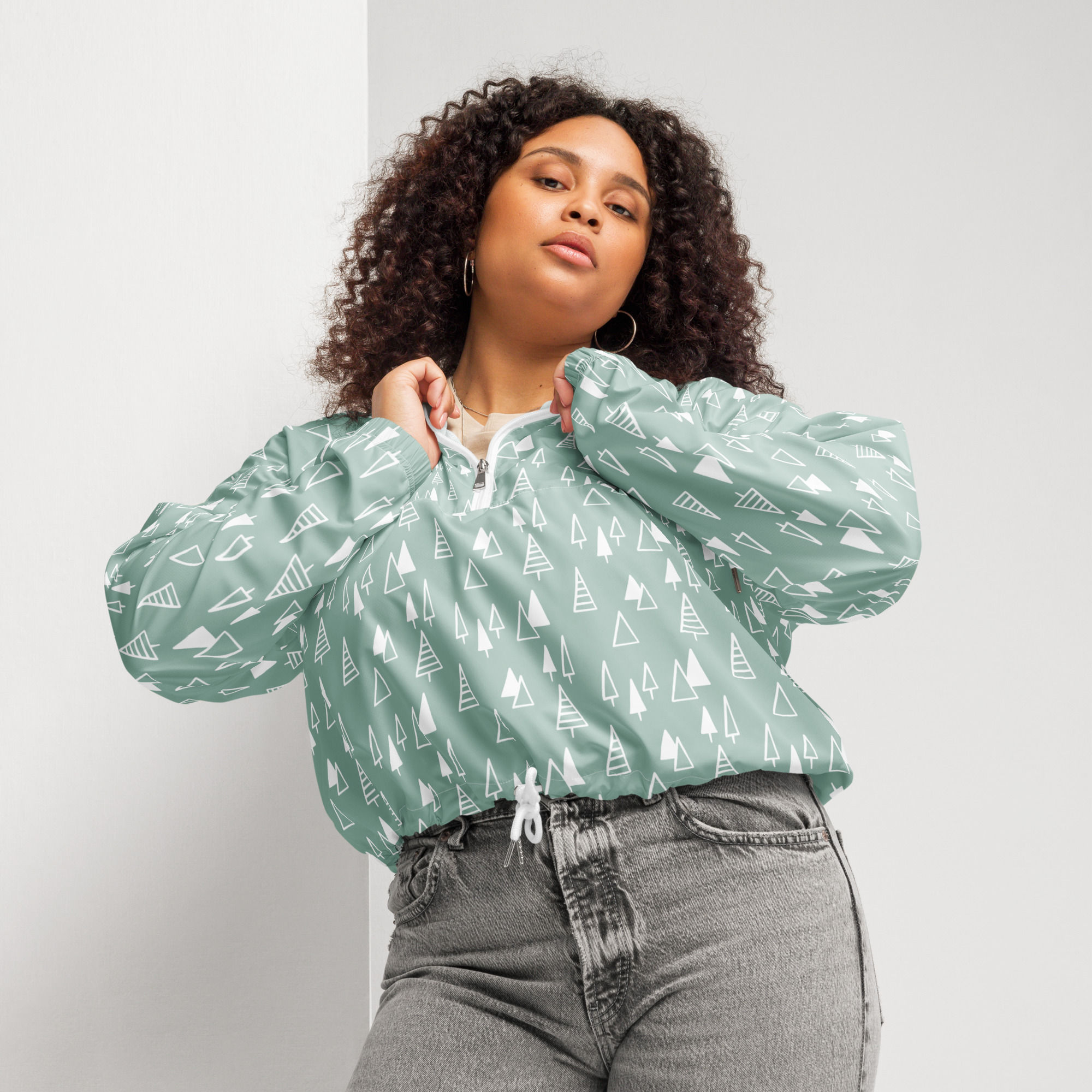 Green Tree Women’s cropped windbreaker
