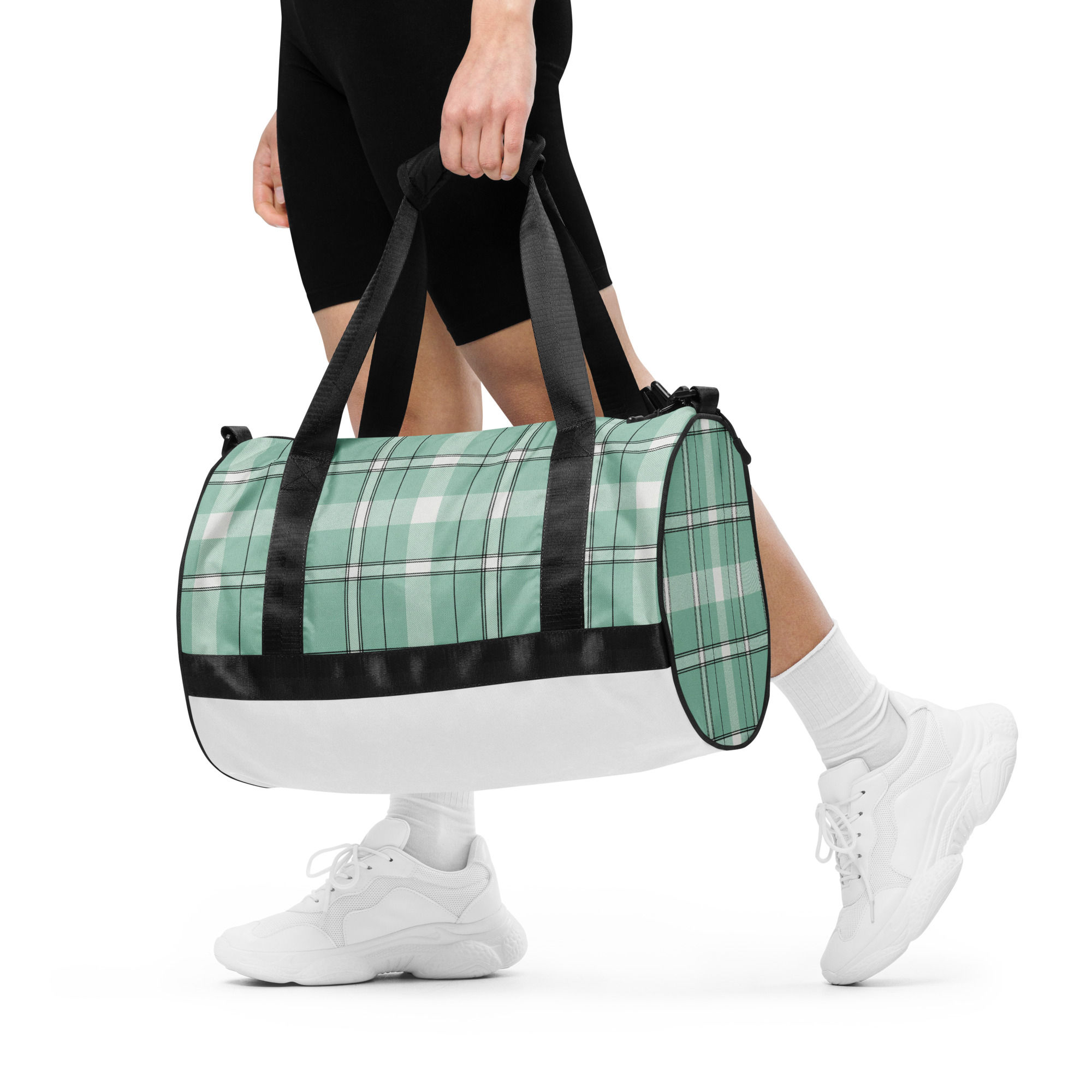 Pastel Tartan Print All-over print gym bag