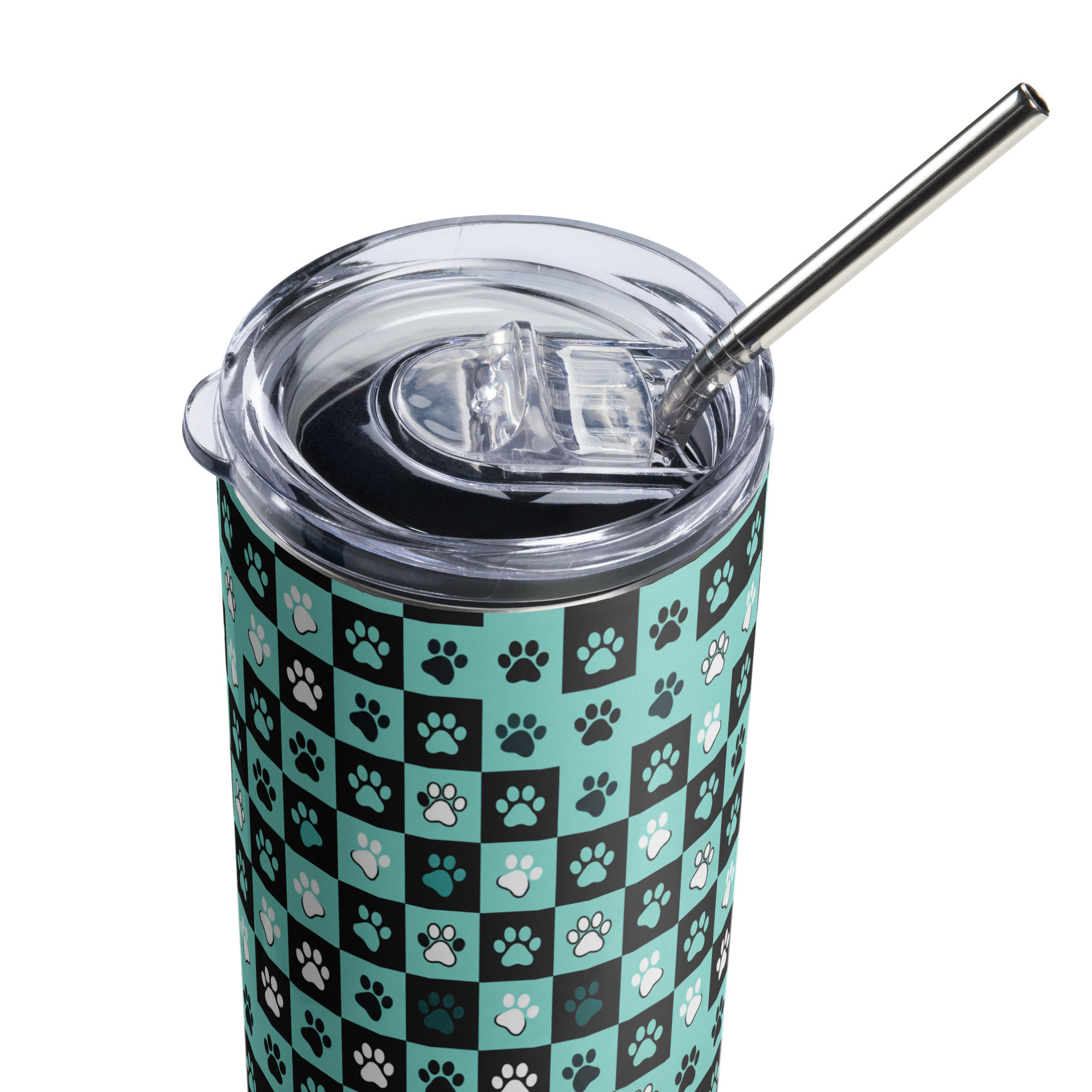 Blue Paw Print Stainless steel tumbler