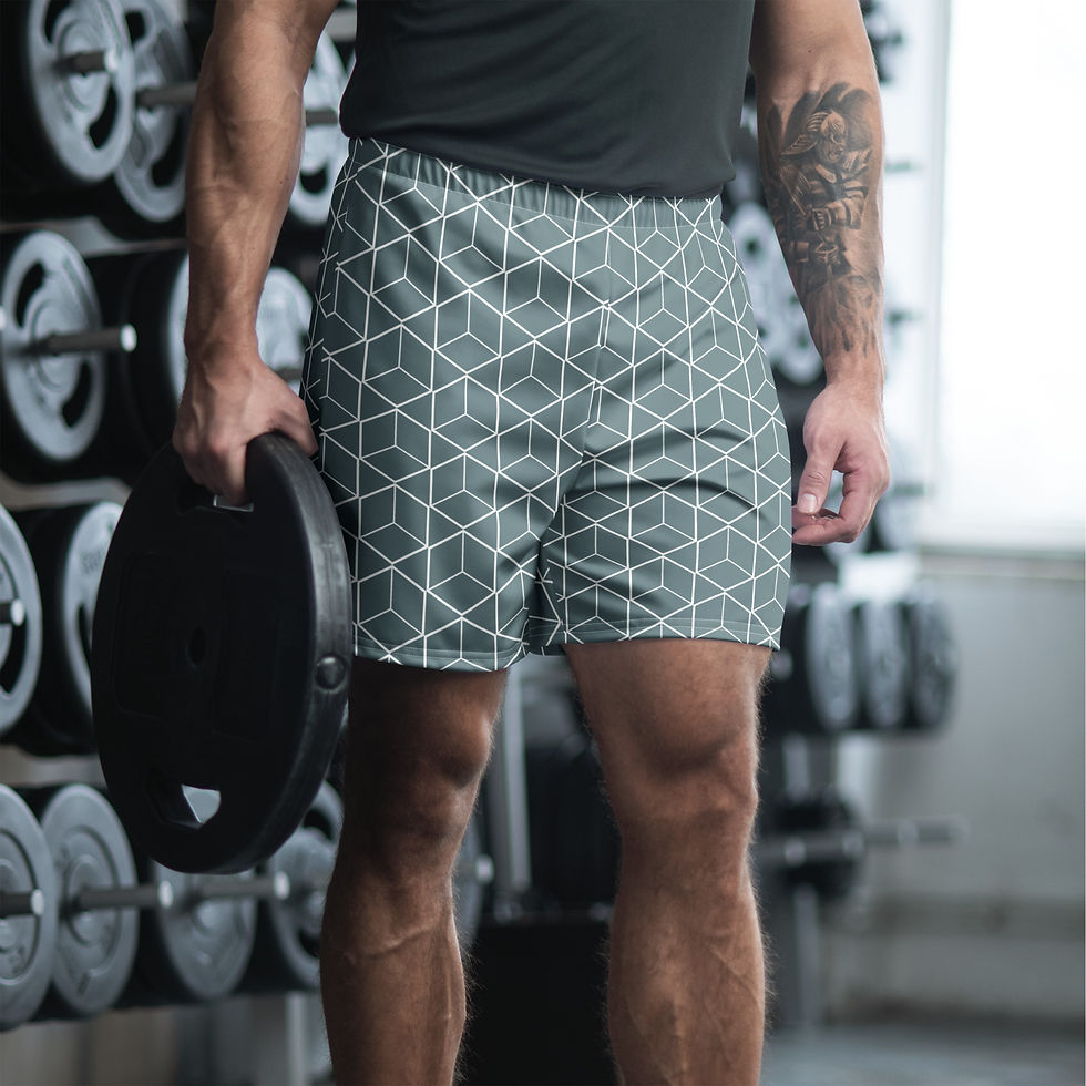 Men's Geometric All-Over Print Unisex Athletic Long Shorts
