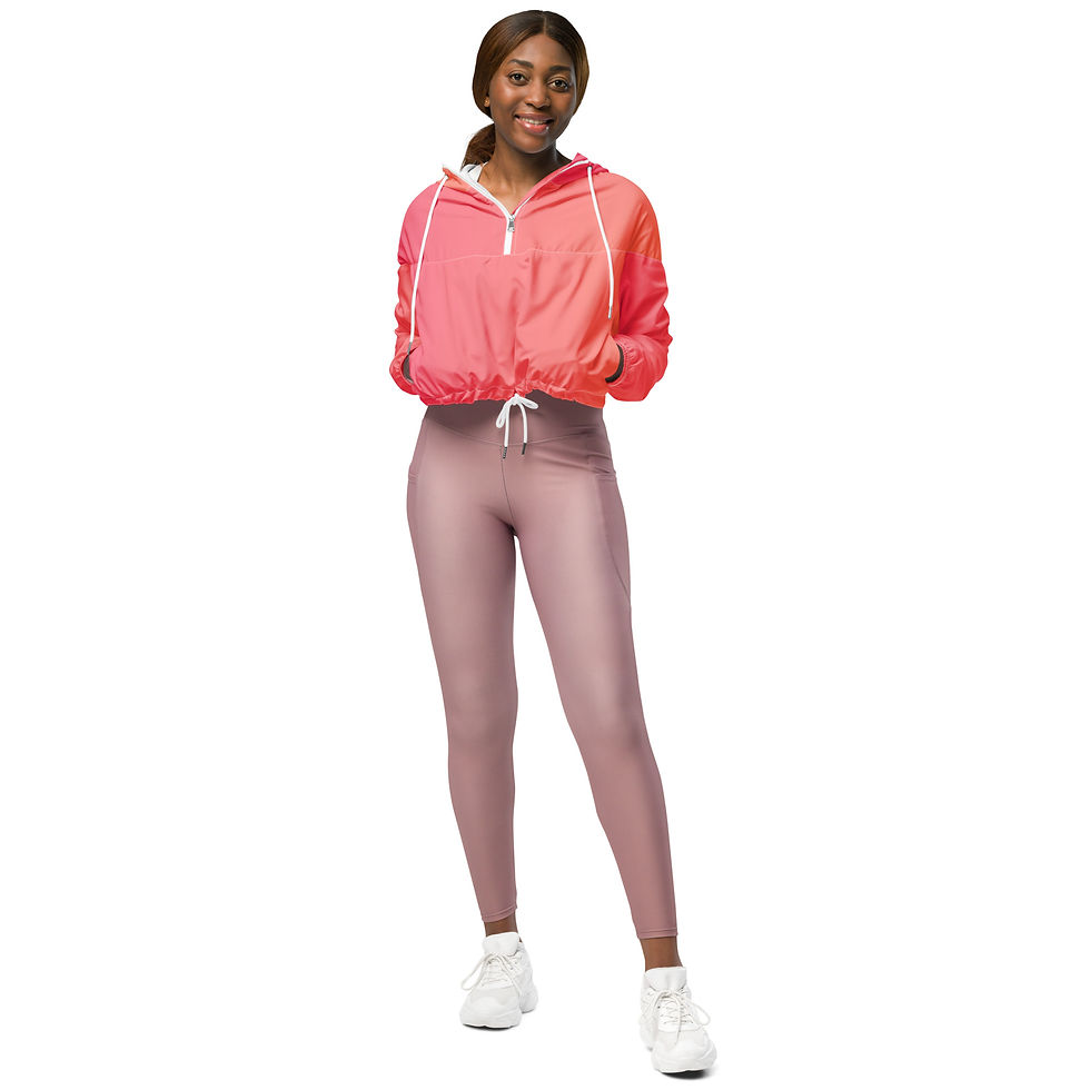 Thumbnail: Women’s cropped Pink & Orange windbreaker