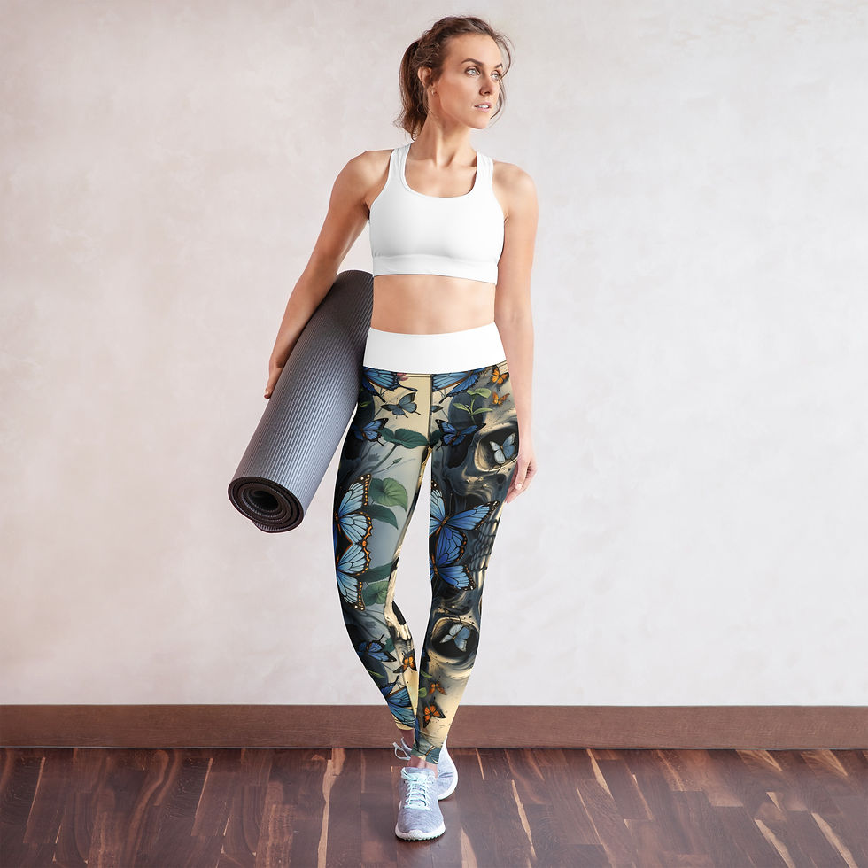 Butterfly Skull Yoga Leggings