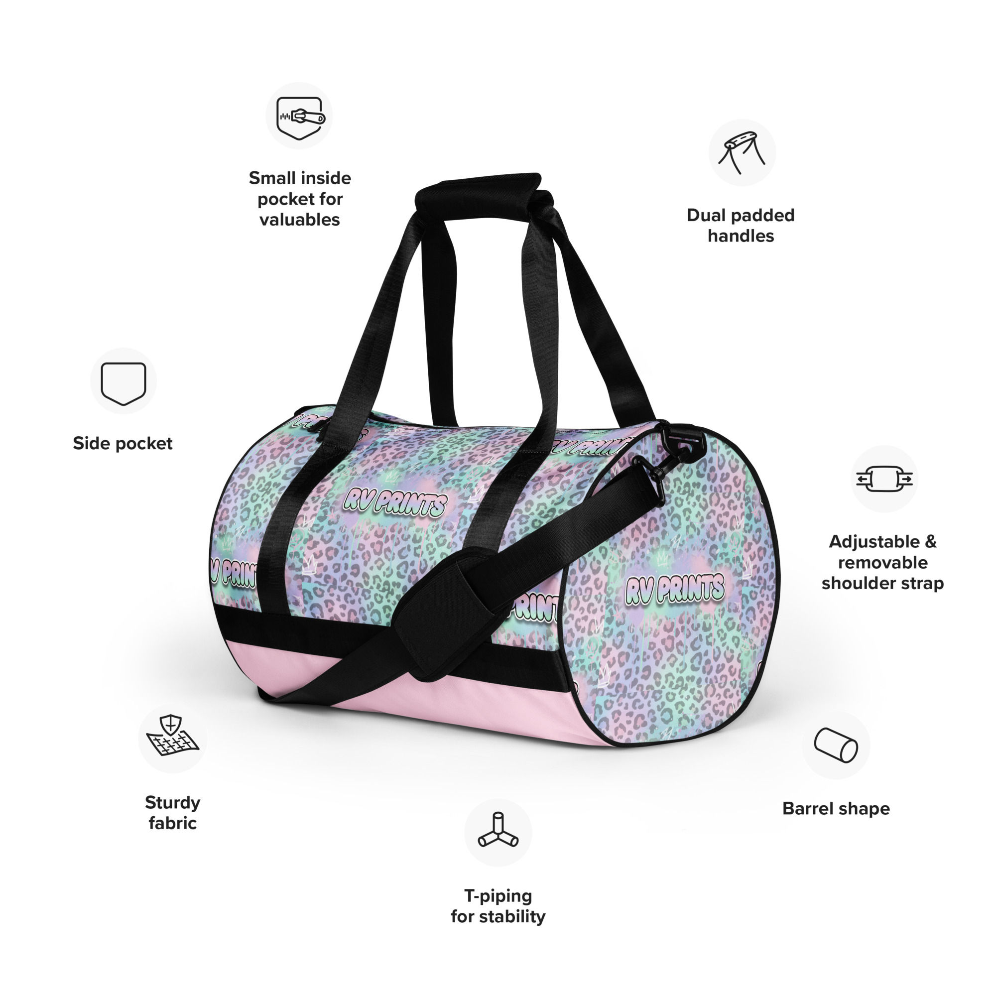 Rvprints Leopard Print All-over print gym bag