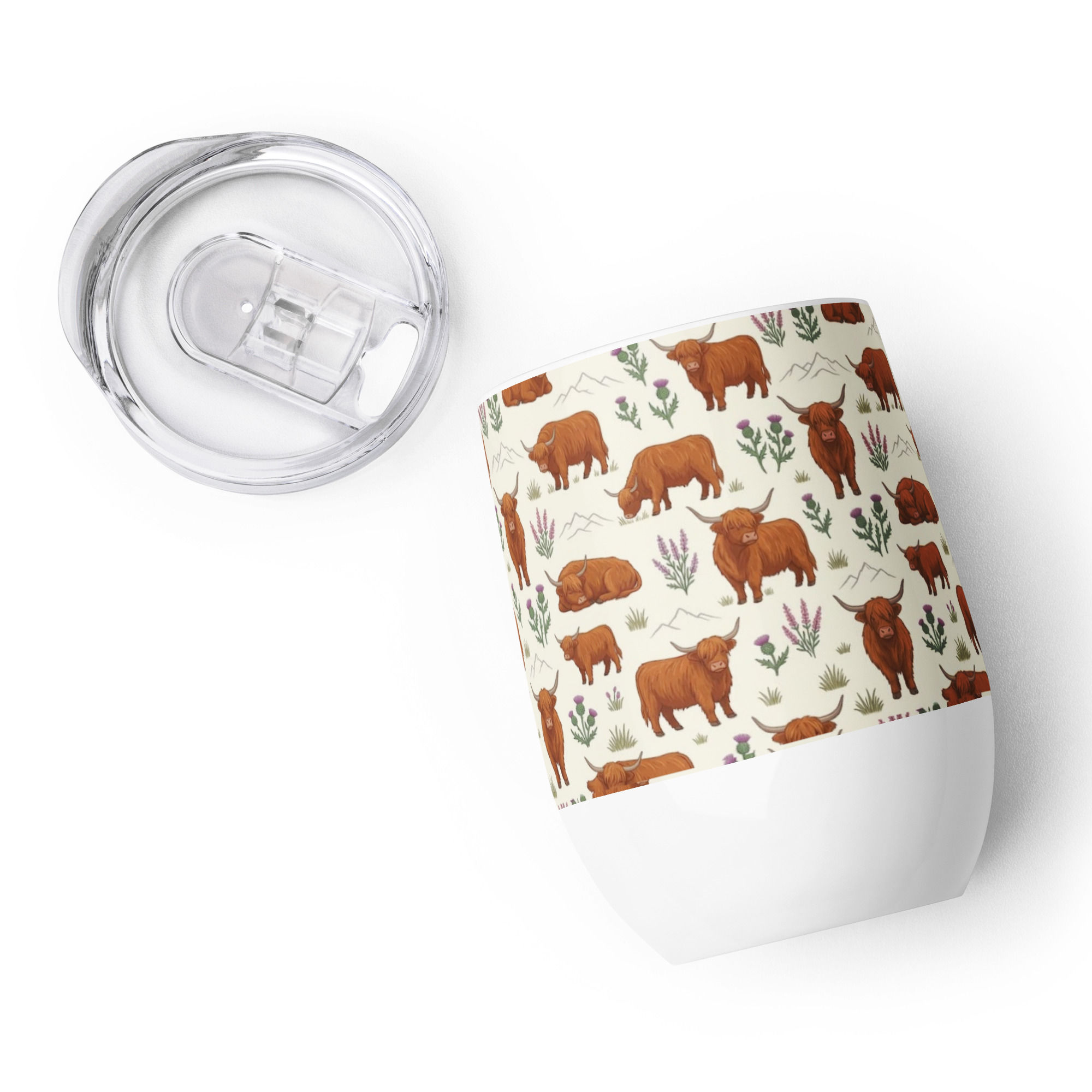 Highland Cow Wine tumbler
