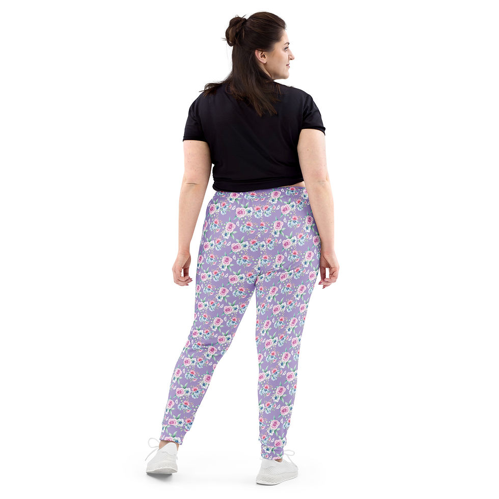 Women's Purple Flower Joggers