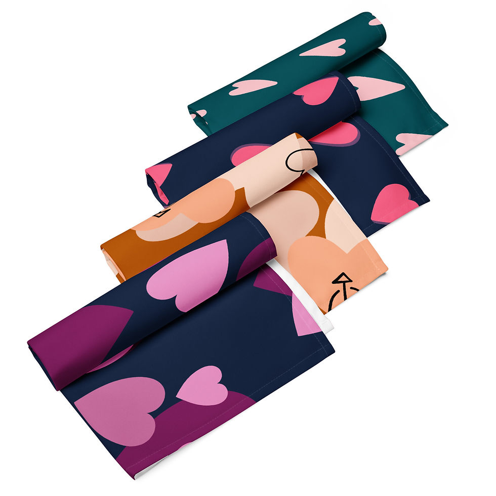 Love Hearts Cloth napkin set