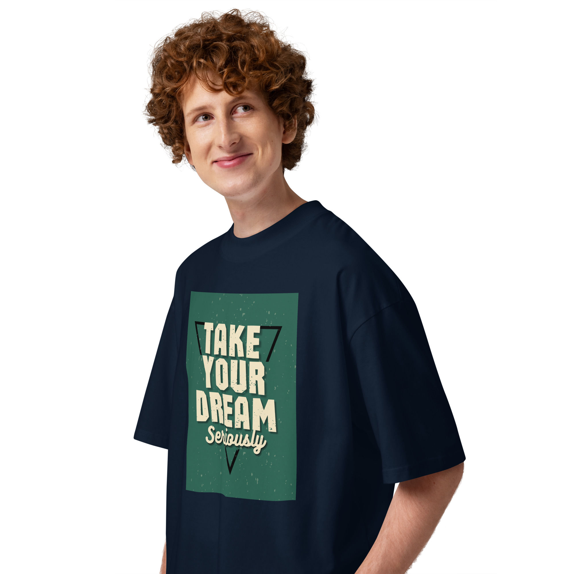 Take Your Dream Unisex organic oversized high neck t-shirt