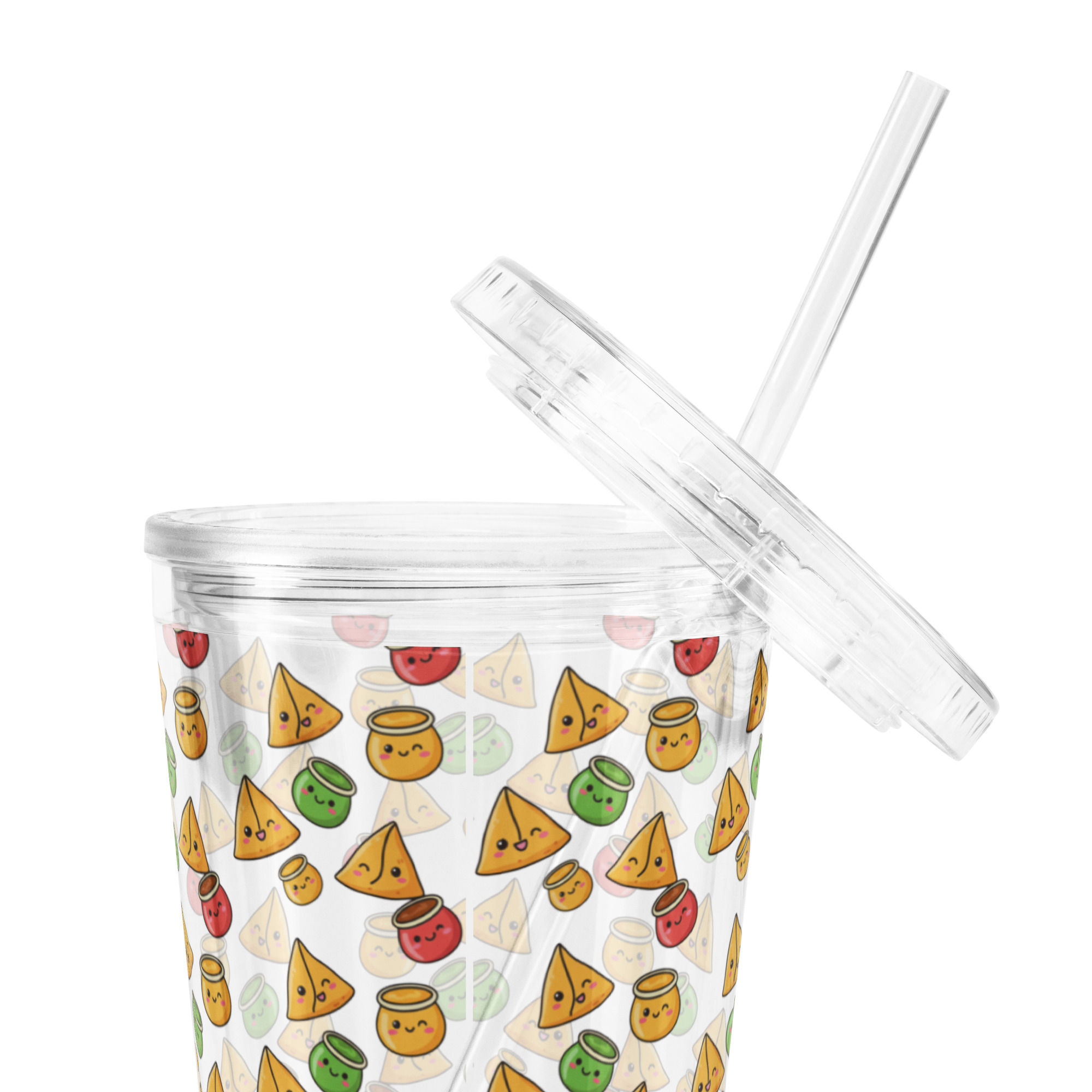 Samosa Clear plastic tumbler