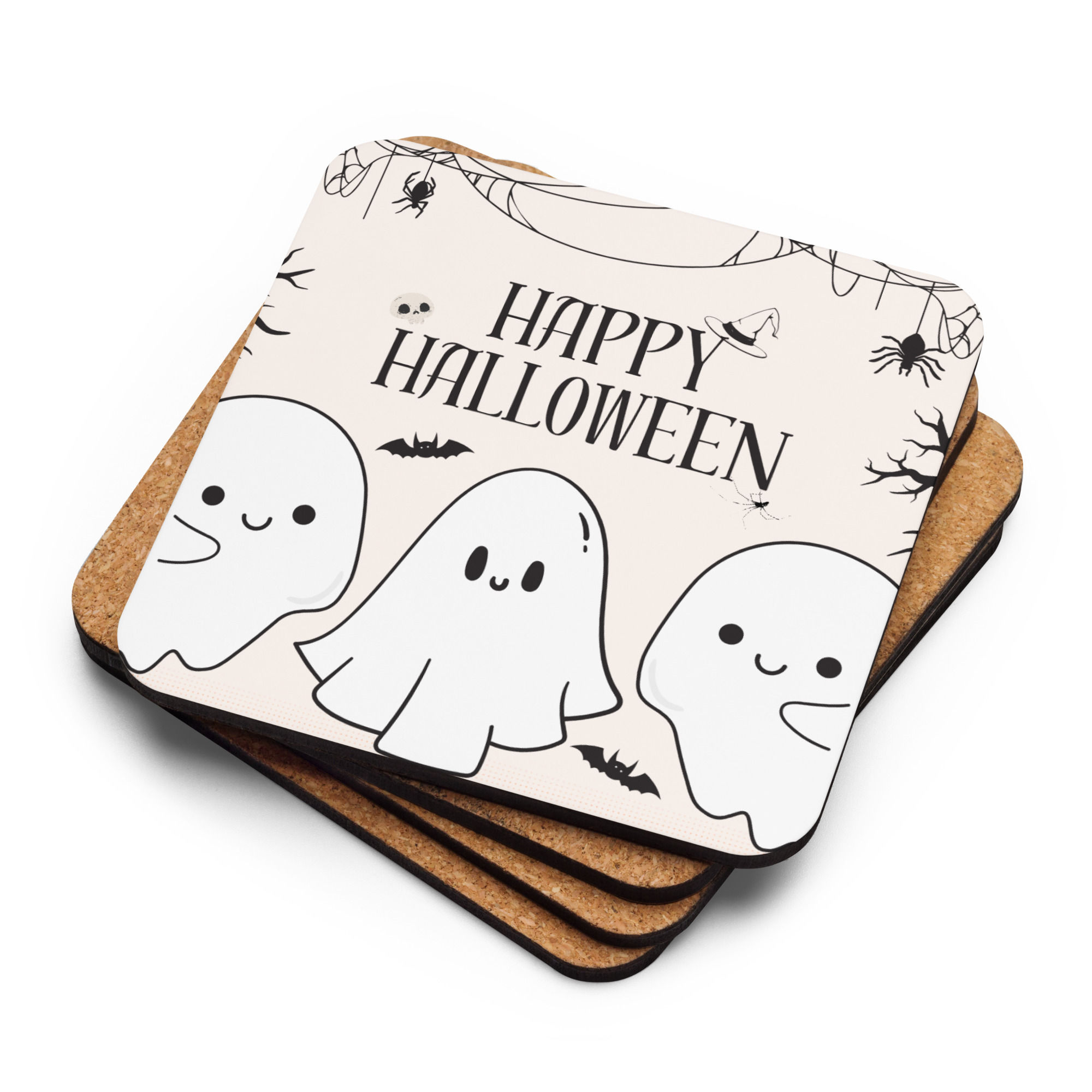 Happy Halloween Cork-back coaster