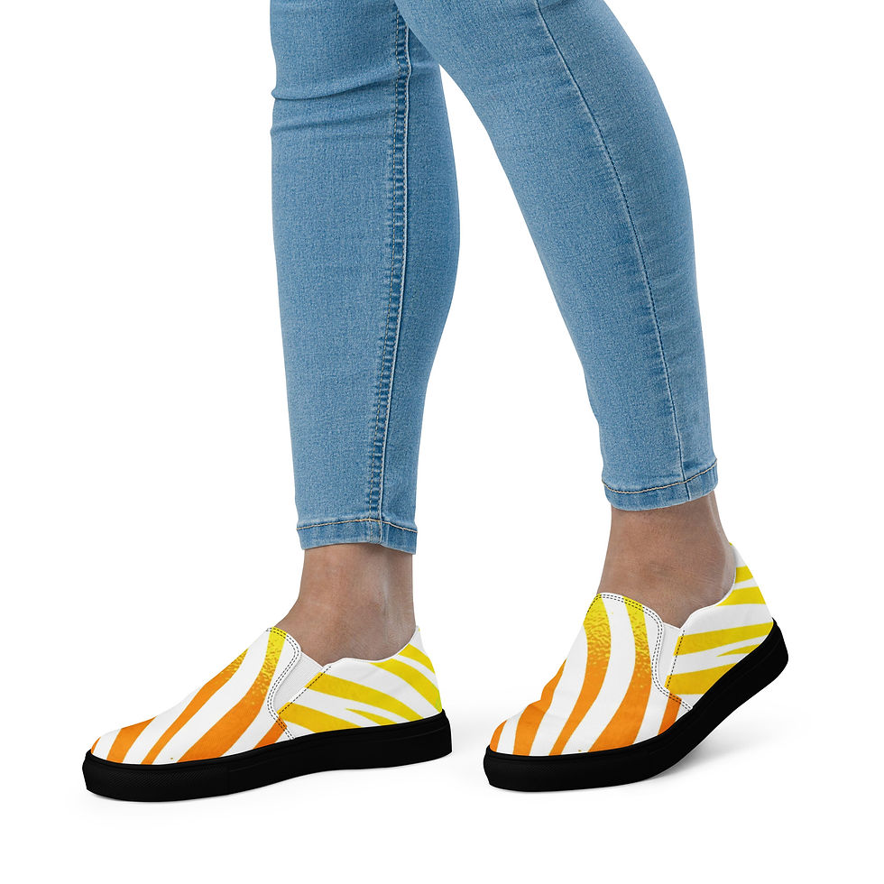 Women’s Rainbow Zebra Print slip-on canvas shoes