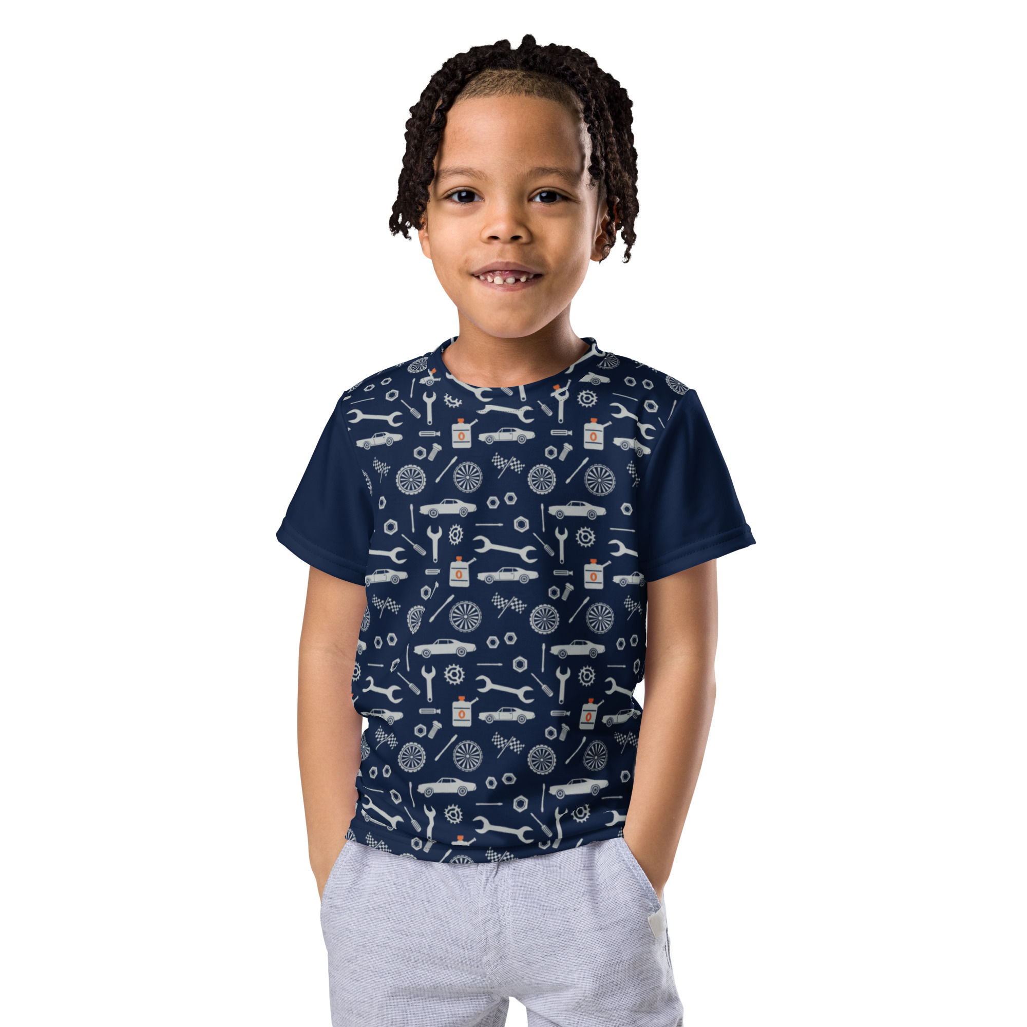 Car Print Kids crew neck t-shirt