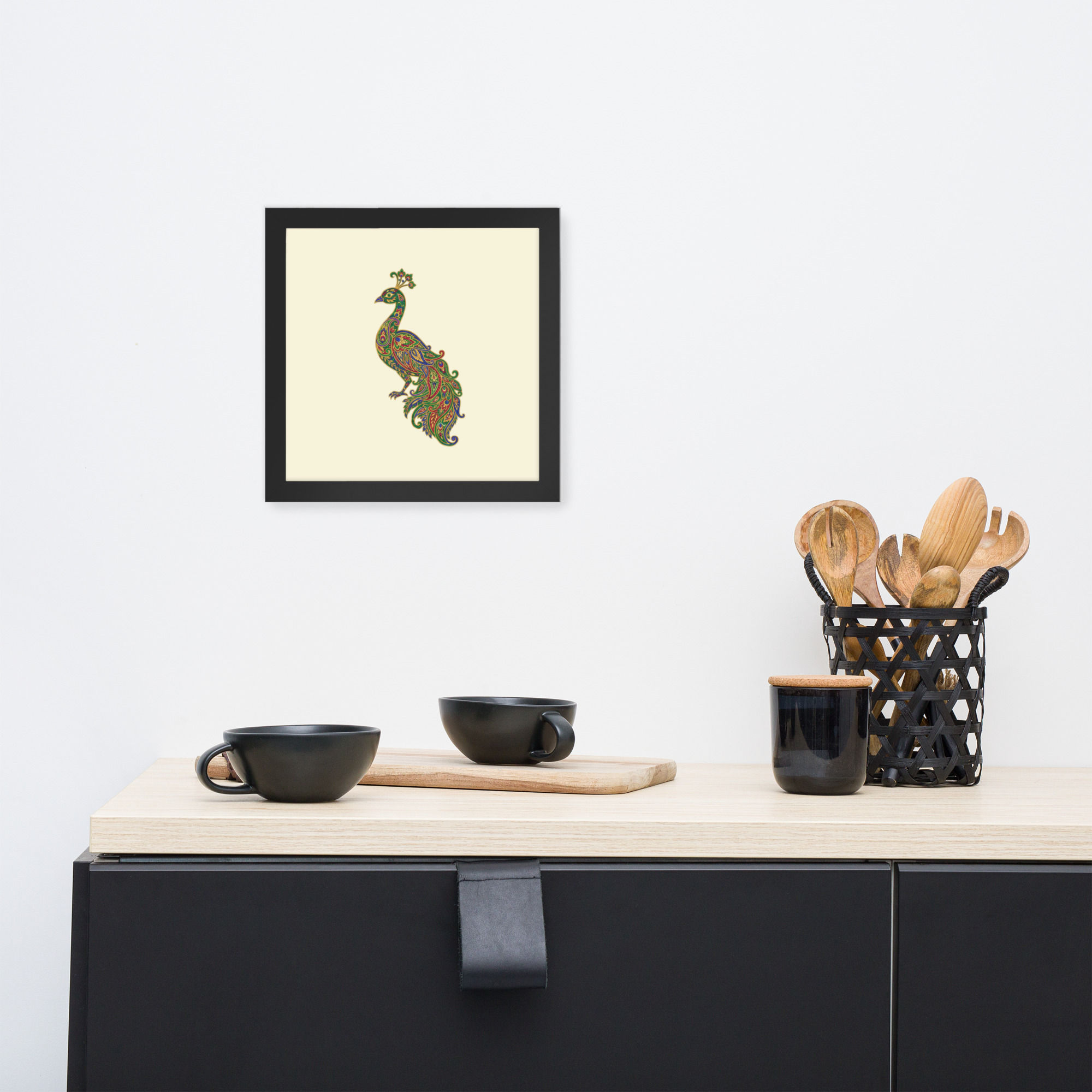 Peacock Framed photo paper poster