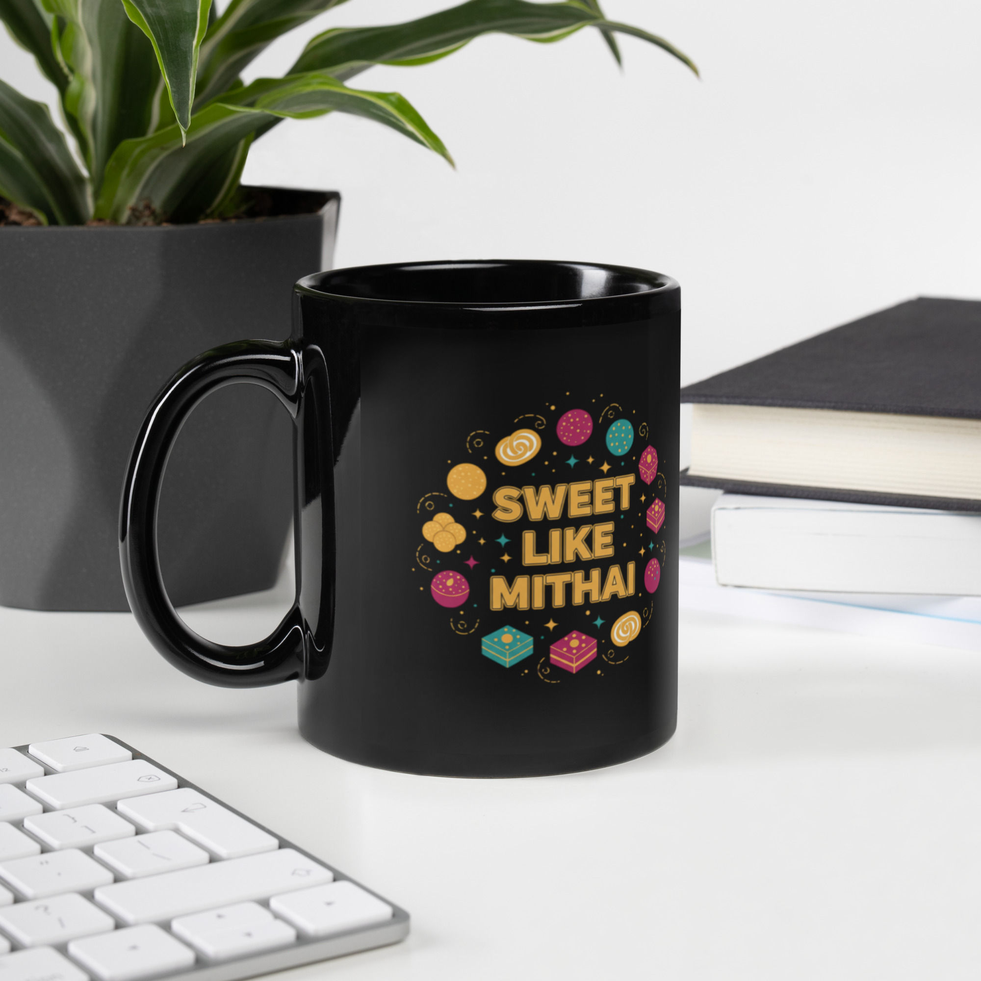 Sweet Like Mithai Black Glossy Mug