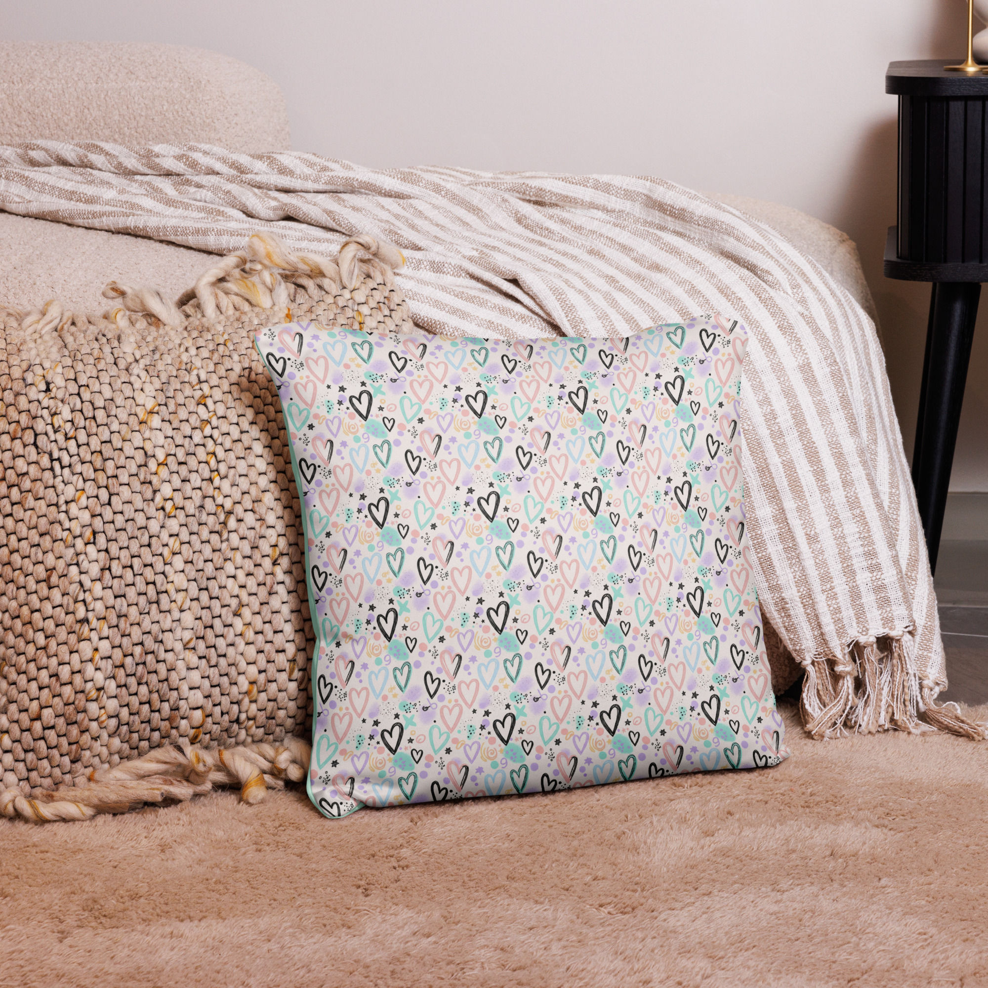Grafitti Heart Pillow Case