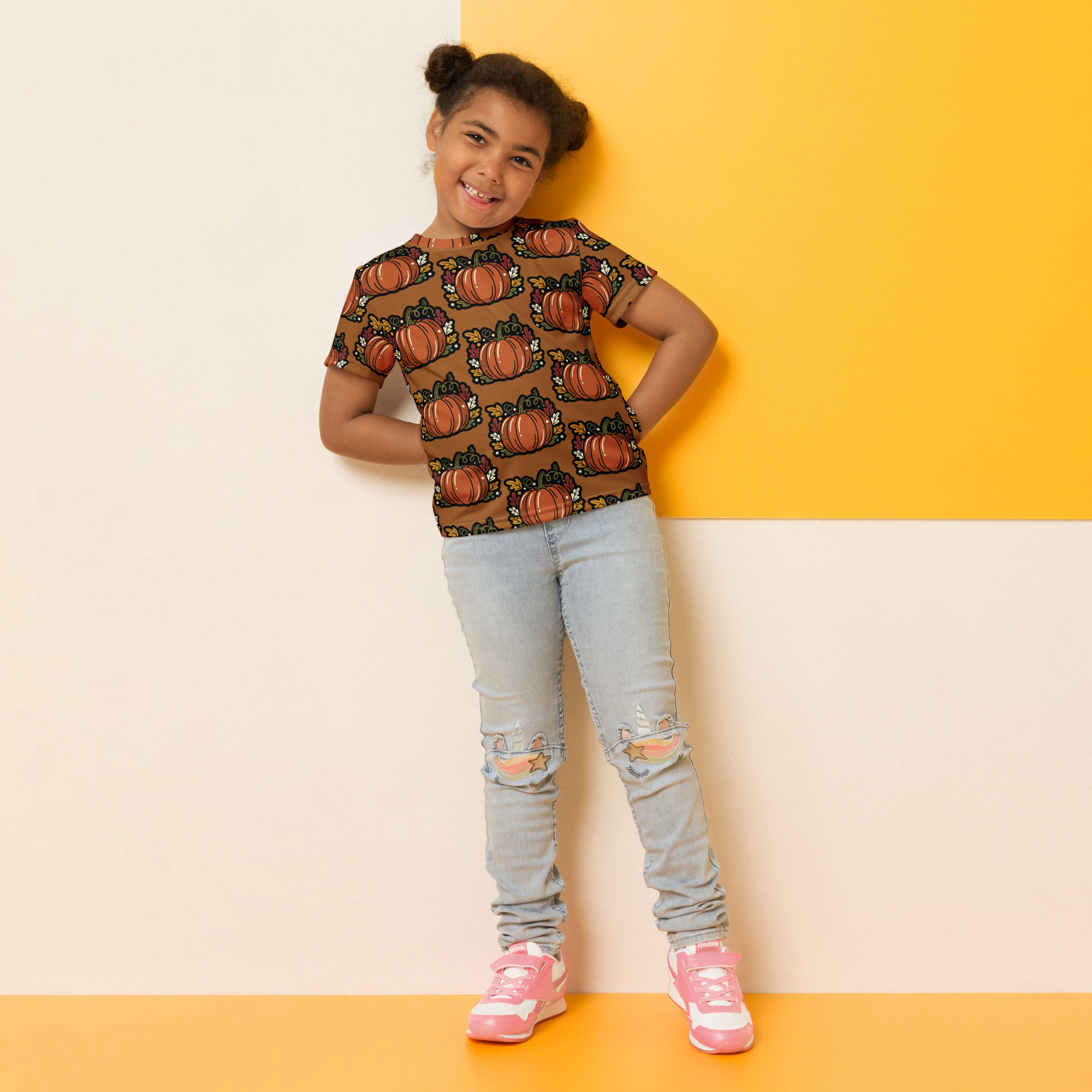 Autumn Pumpkin Kids crew neck t-shirt