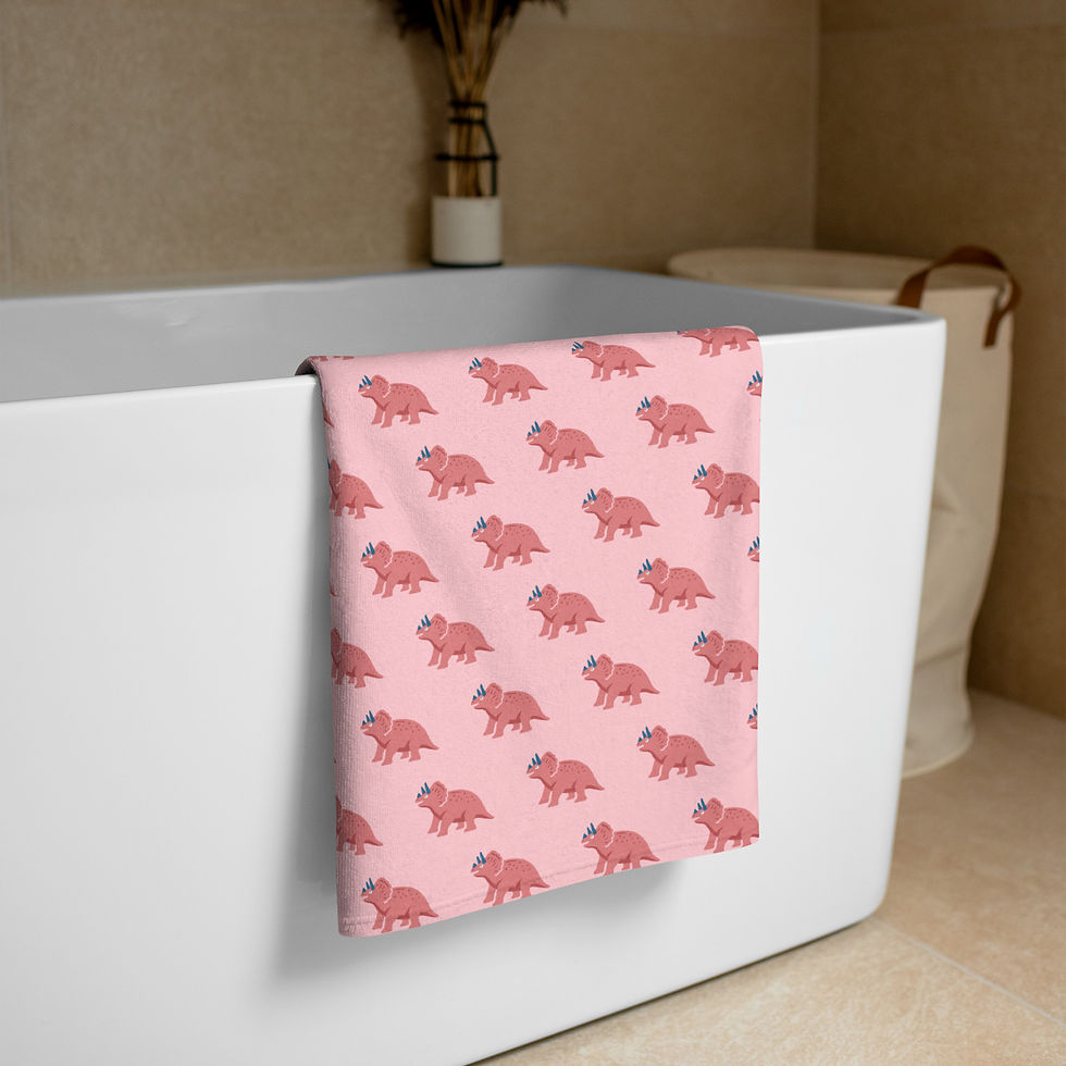 Pink Dinosaur Towel