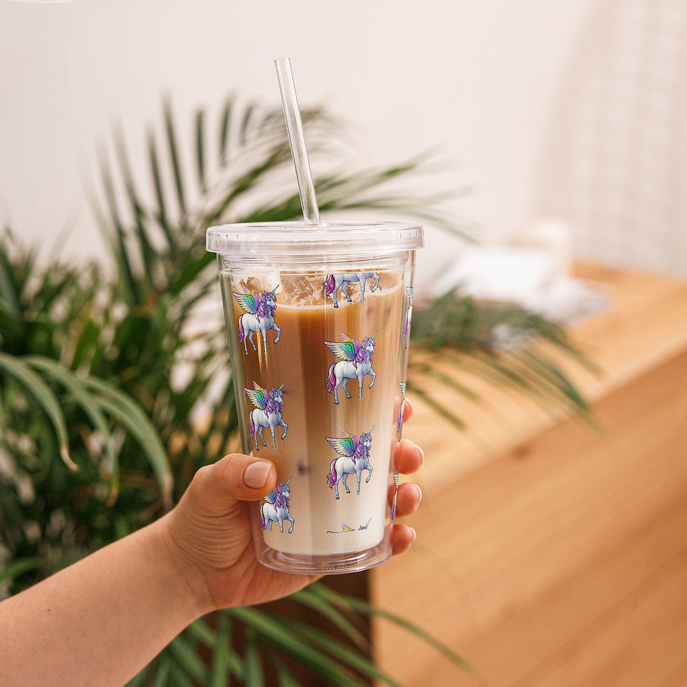 Thumbnail: Clear UNICORN plastic tumbler