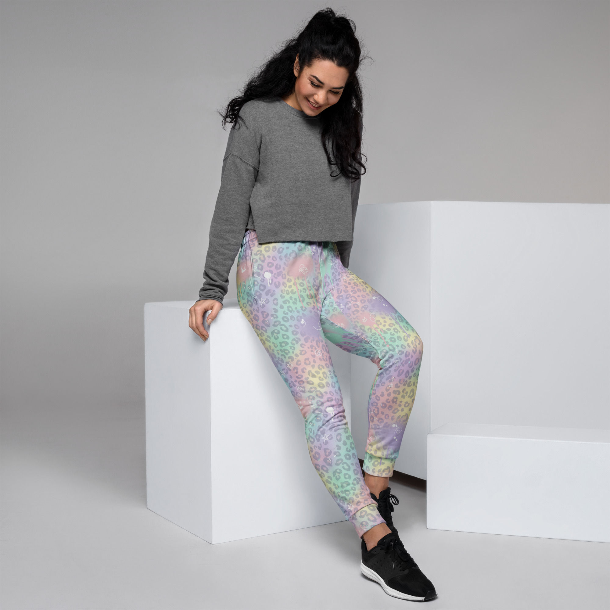 Grafitti Leopard Print Women's Joggers