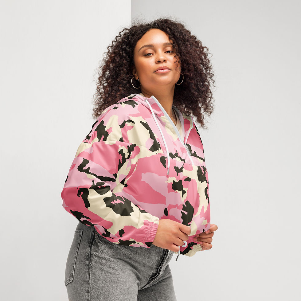 Thumbnail: Pink Camo Women’s cropped windbreaker