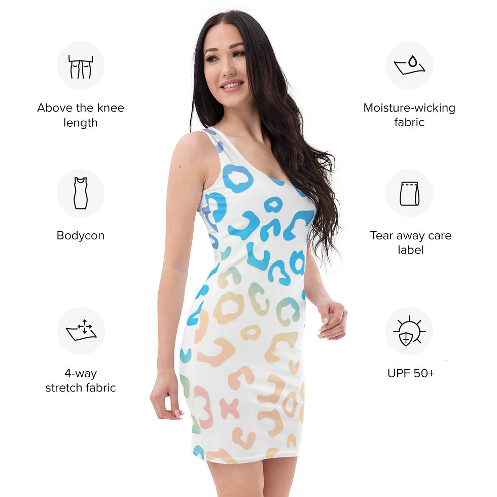 Rainbow Leopard Bodycon dress