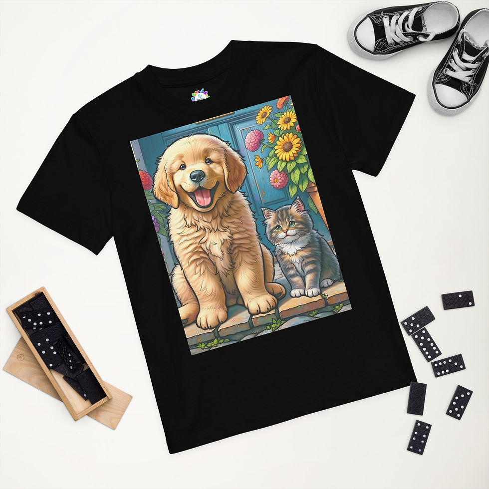 Cat and Dog Organic cotton kids t-shirt