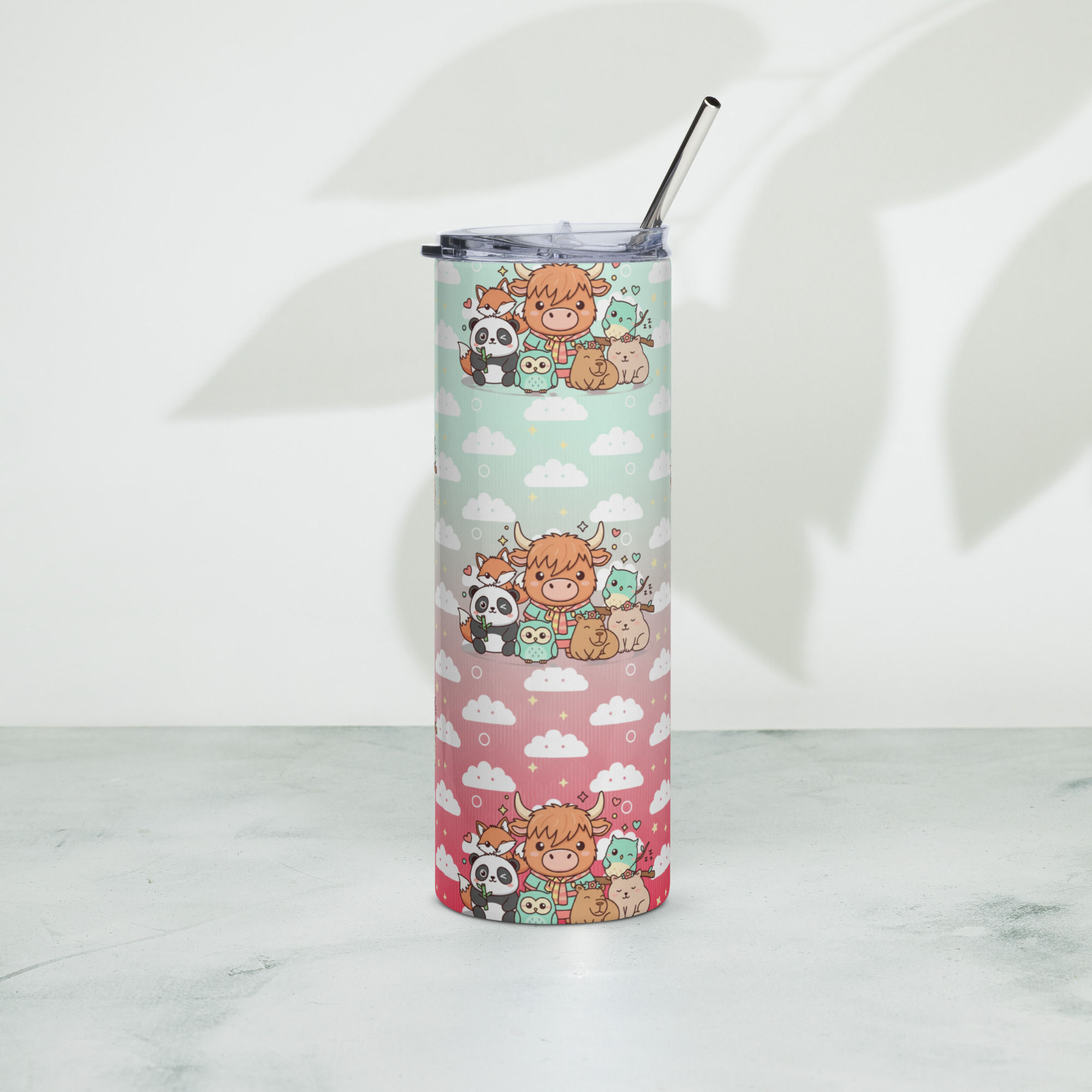 Cute Cloud Highland Cow Stainless steel tumbler
