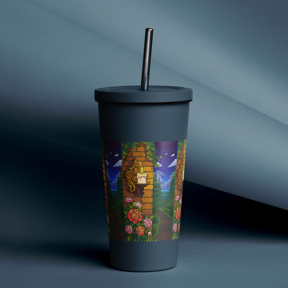 Thumbnail: Candle Light Insulated tumbler with a straw