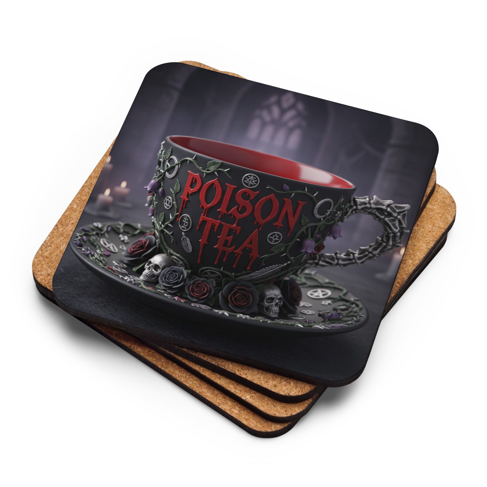 Poison Tea Cork-back coaster