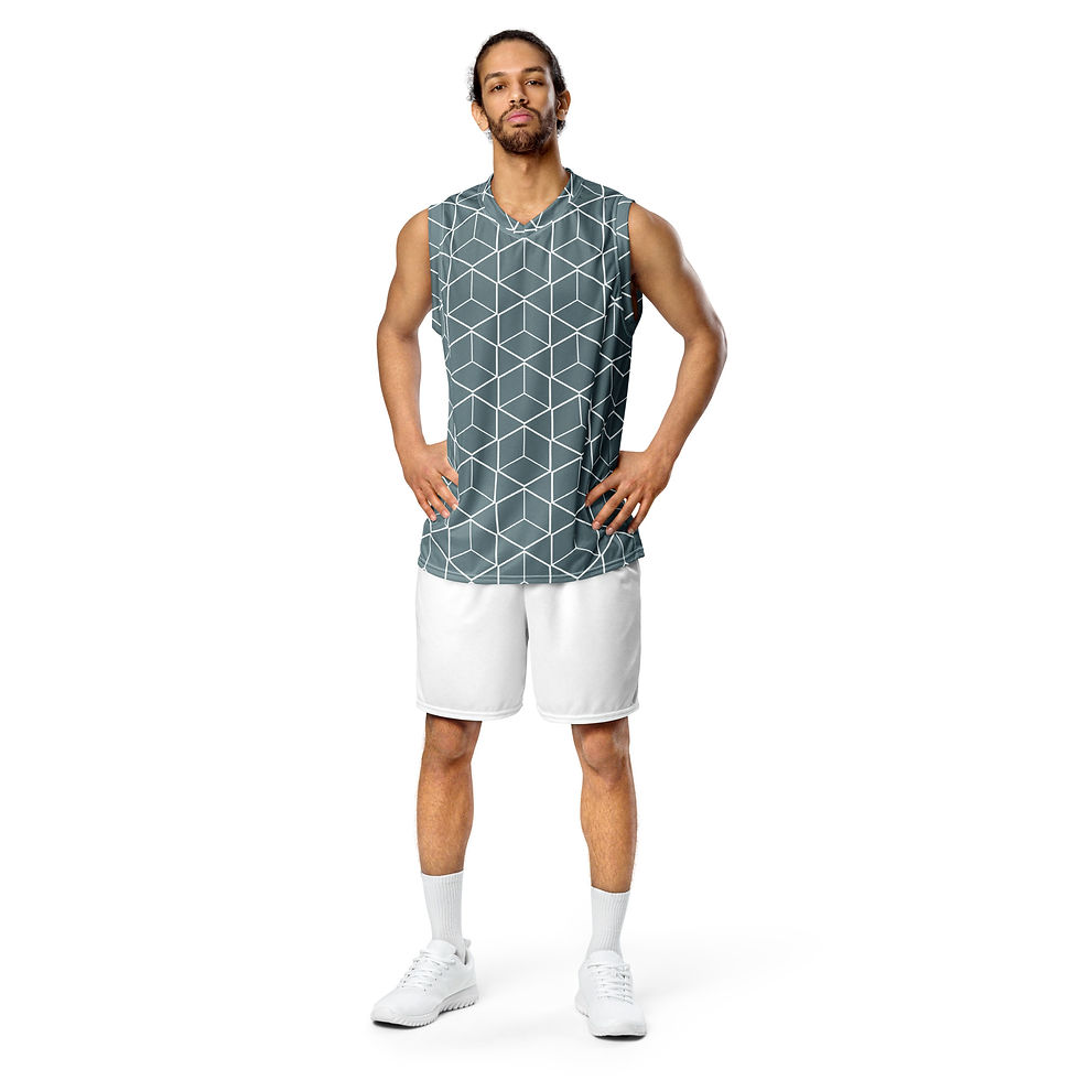 Men's Geometric Recycled unisex basketball jersey