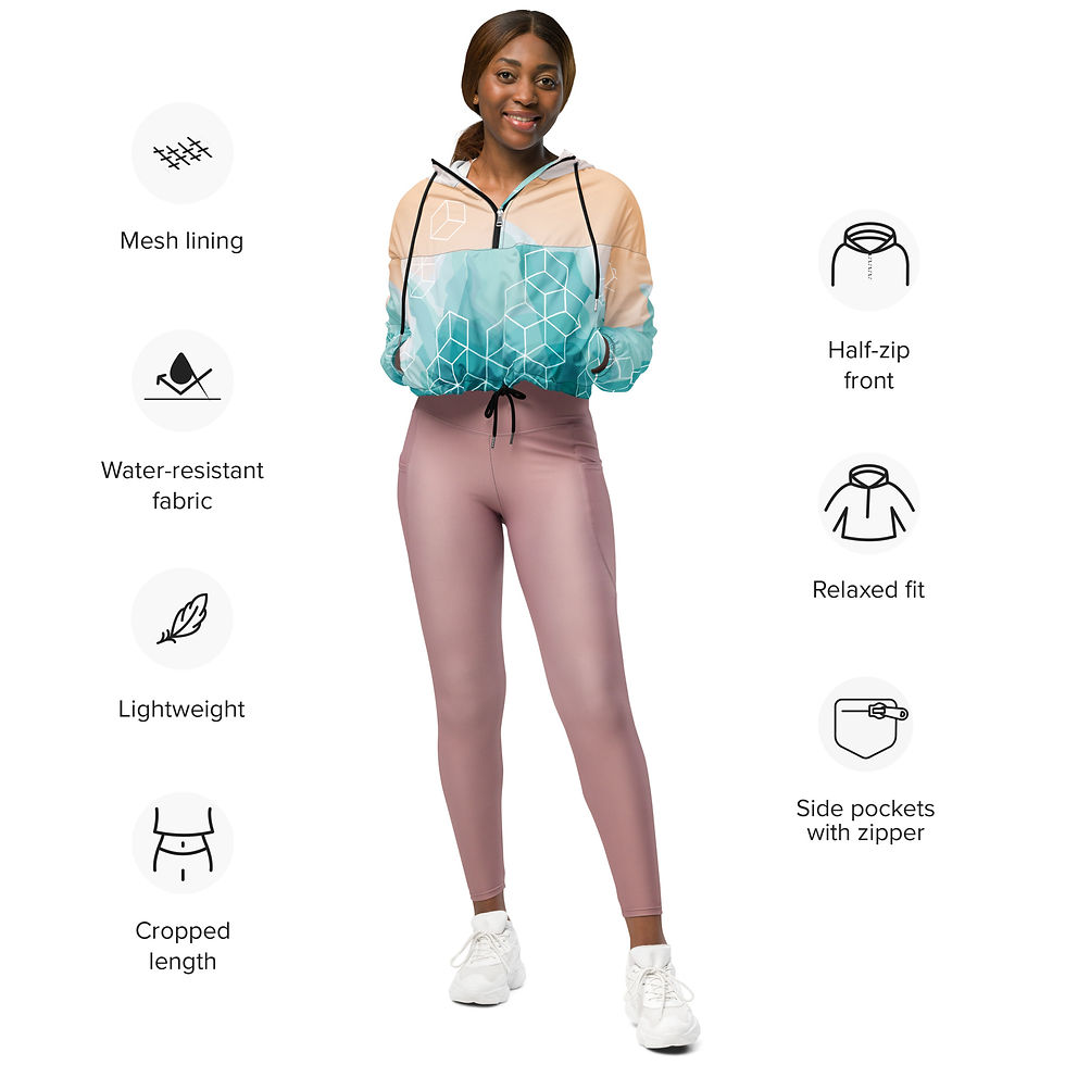 Women’s cropped Light Watercolour windbreaker